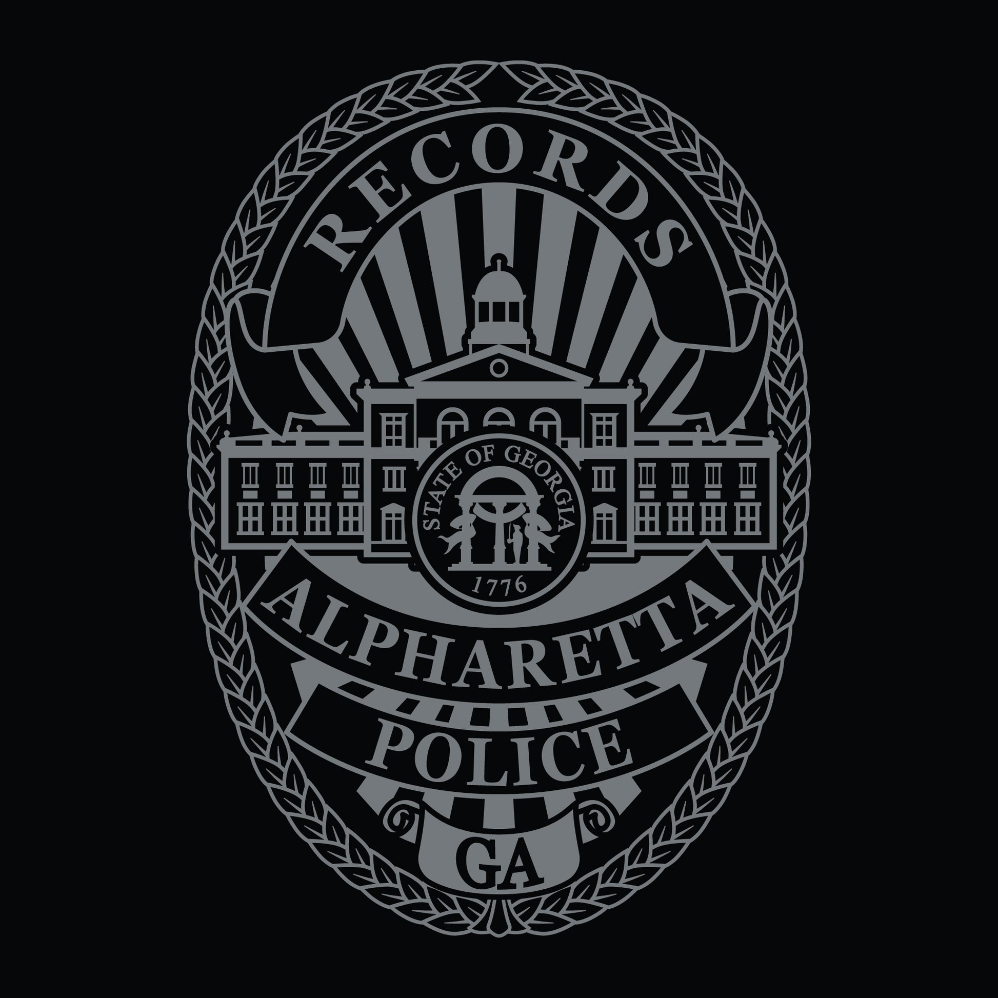 [ALPHARETTA PD] RECORDS Utility Shirt [BLK/GRY]-13 Fifty Apparel