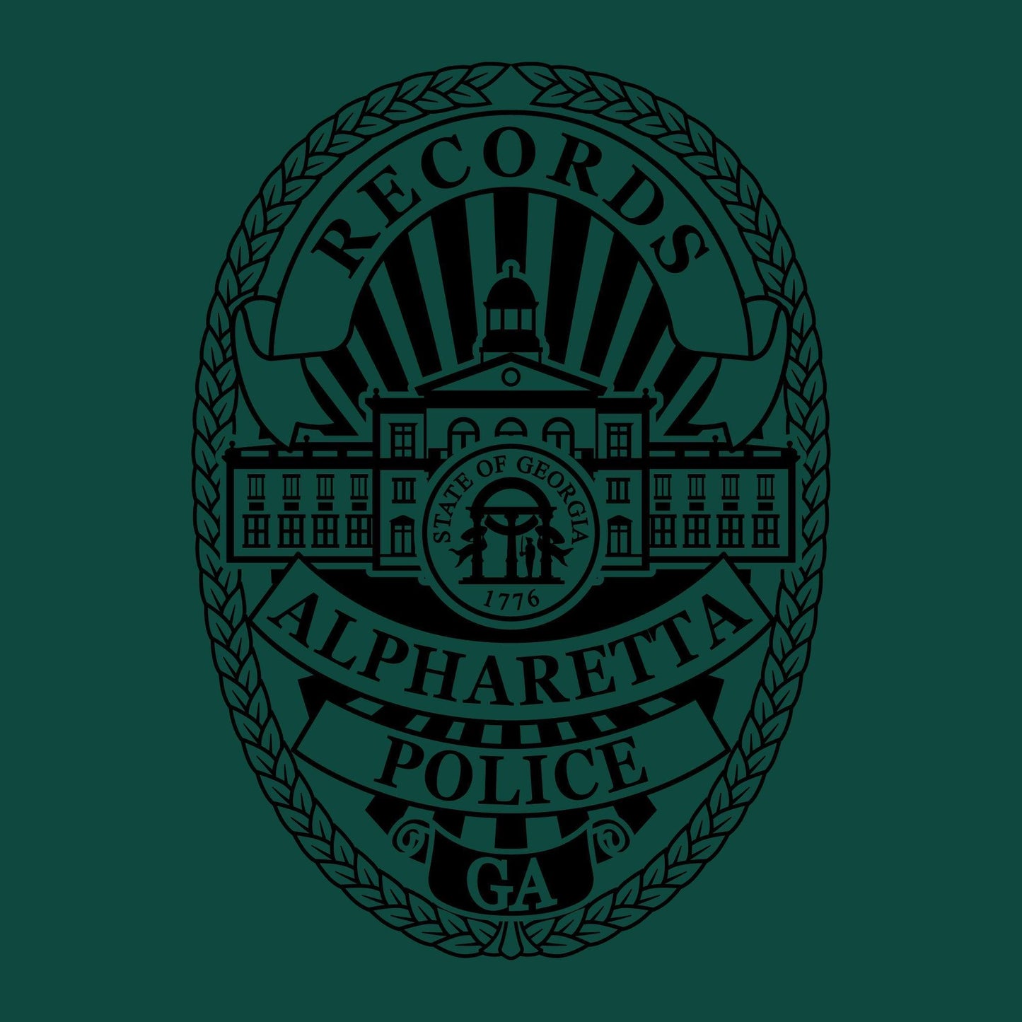 [ALPHARETTA PD] RECORDS Utility Shirt [FGRN/BLK]-13 Fifty Apparel