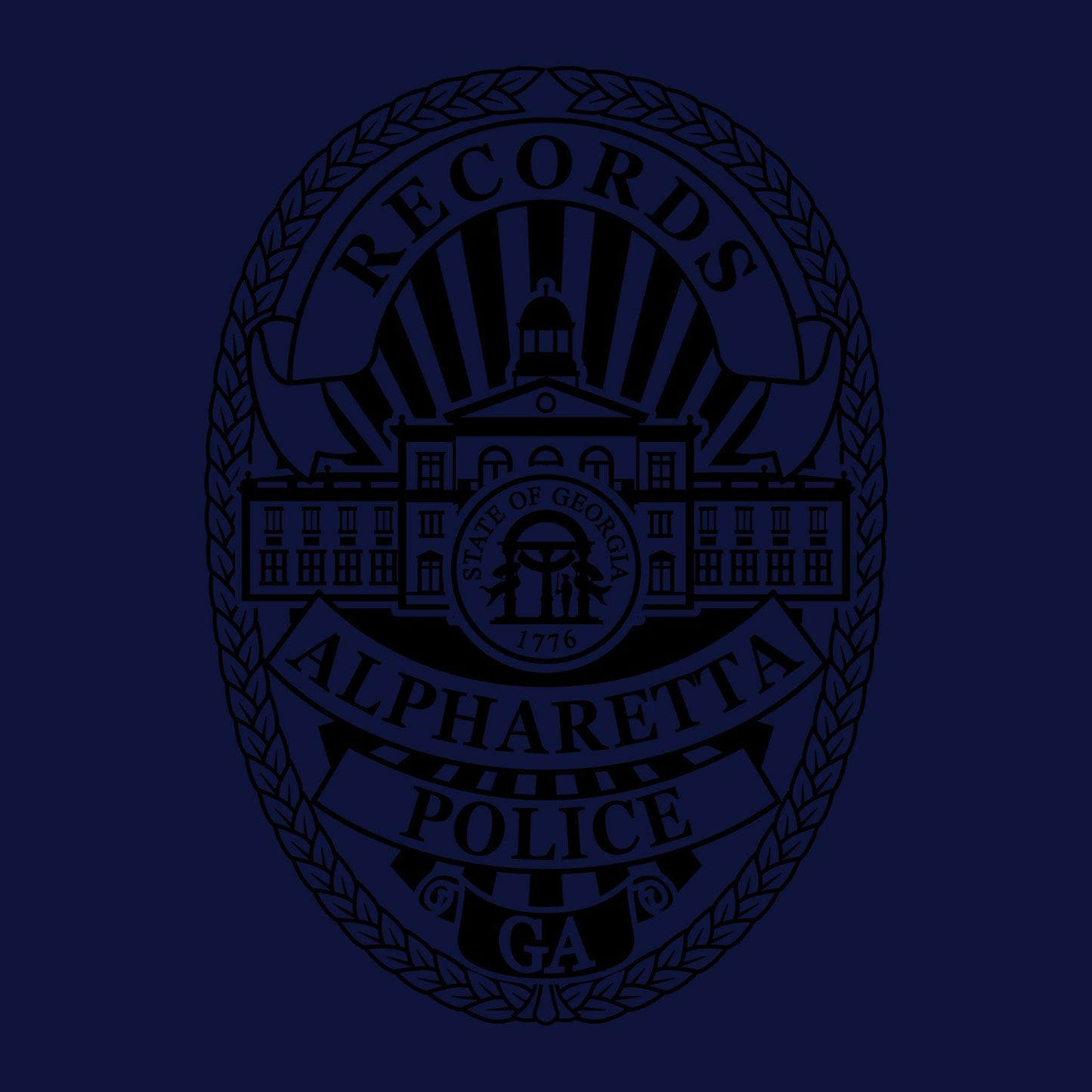 [ALPHARETTA PD] RECORDS Utility Shirt [NVY/BLK]-13 Fifty Apparel