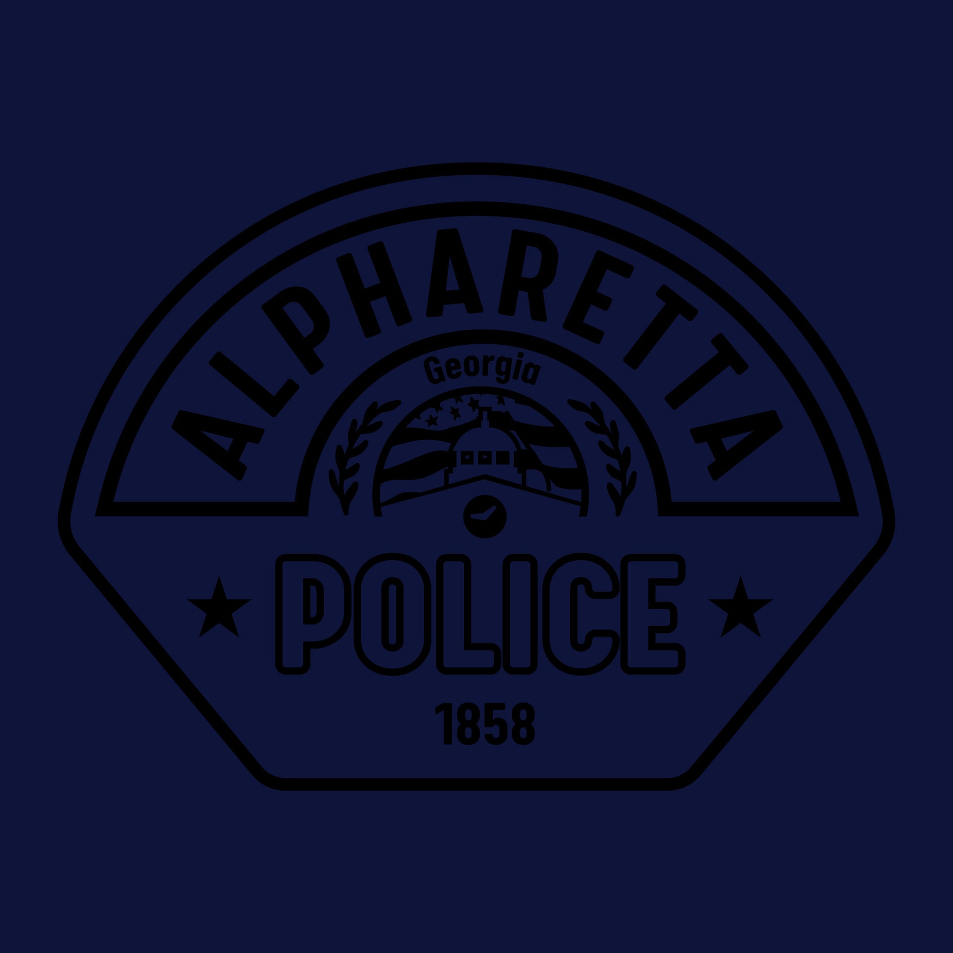 [ALPHARETTA PD] RECORDS Utility Shirt [NVY/BLK]-13 Fifty Apparel