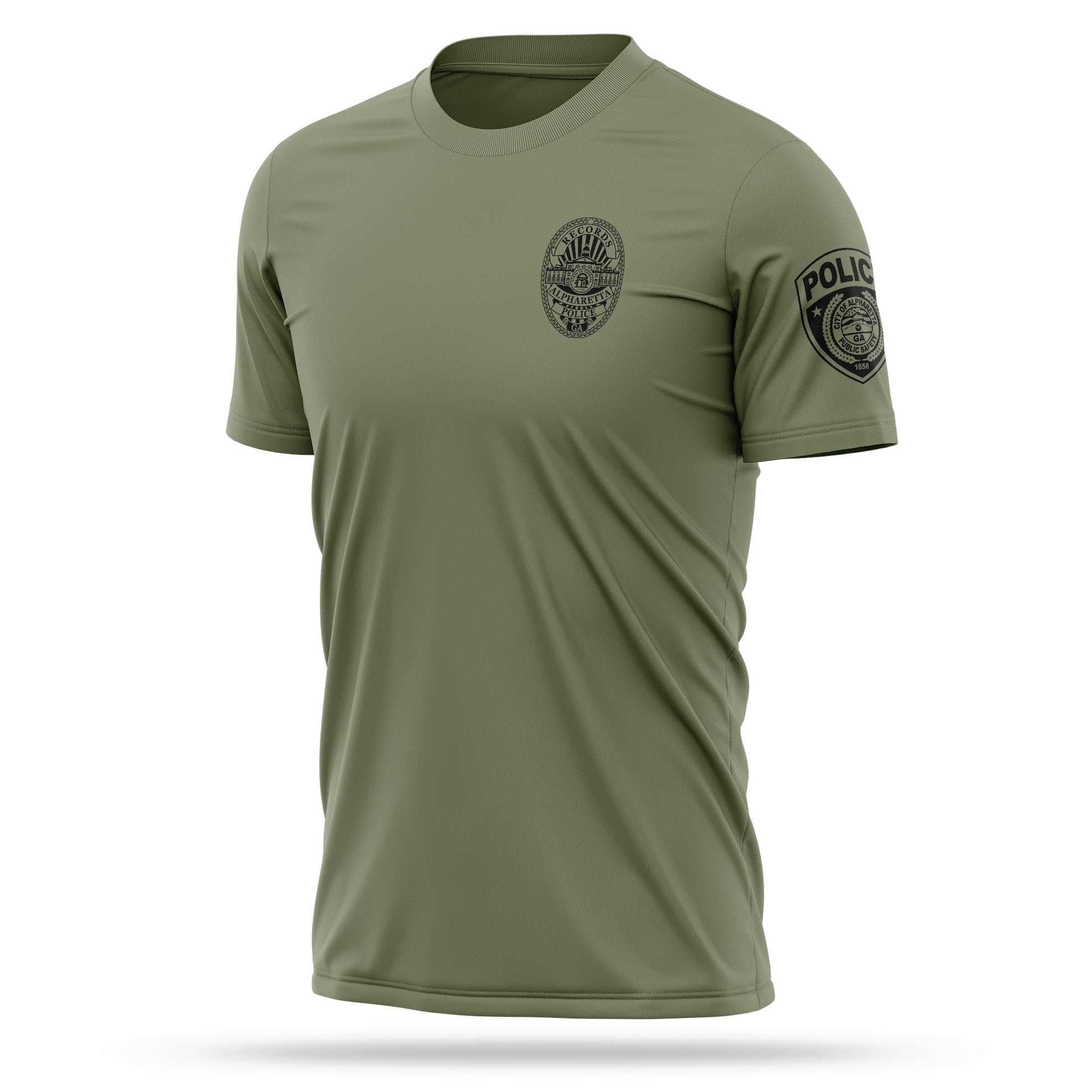 [ALPHARETTA PD] RECORDS Utility Shirt [ODGRN/BLK]-13 Fifty Apparel