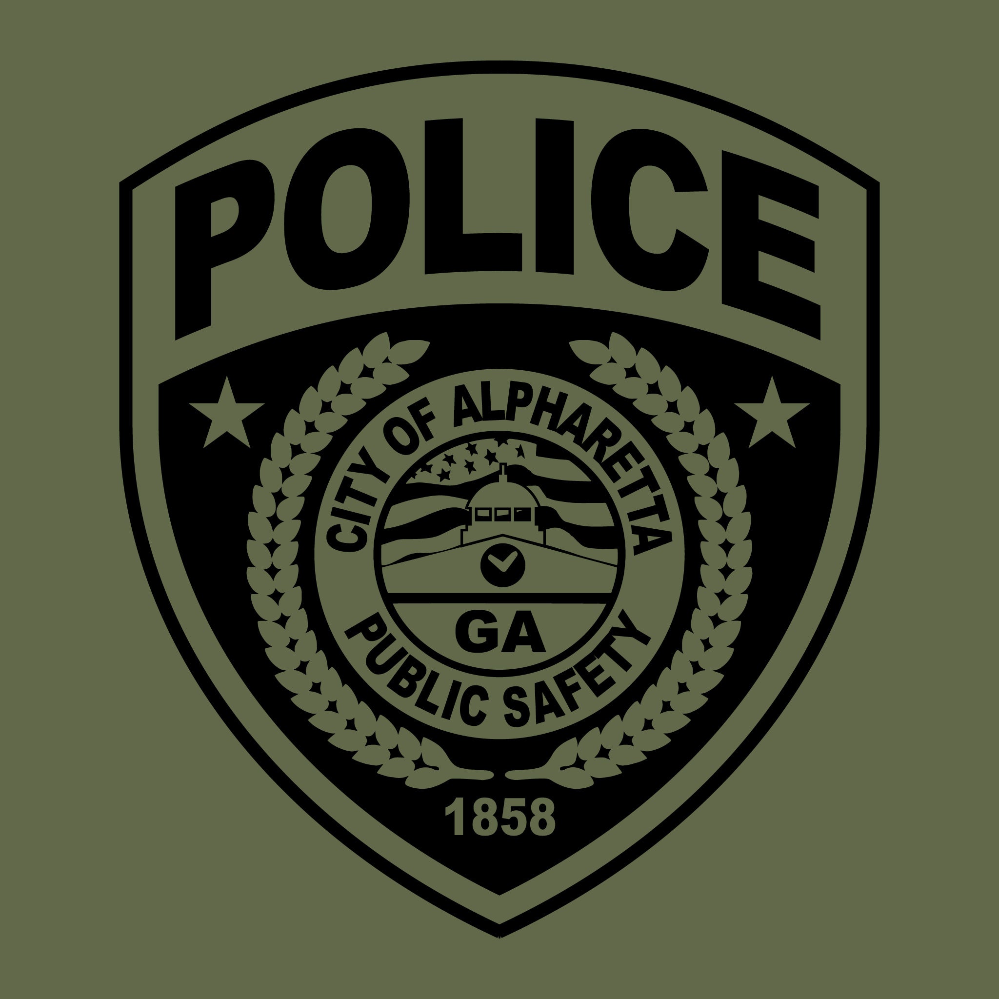 [ALPHARETTA PD] RECORDS Utility Shirt [ODGRN/BLK]-13 Fifty Apparel