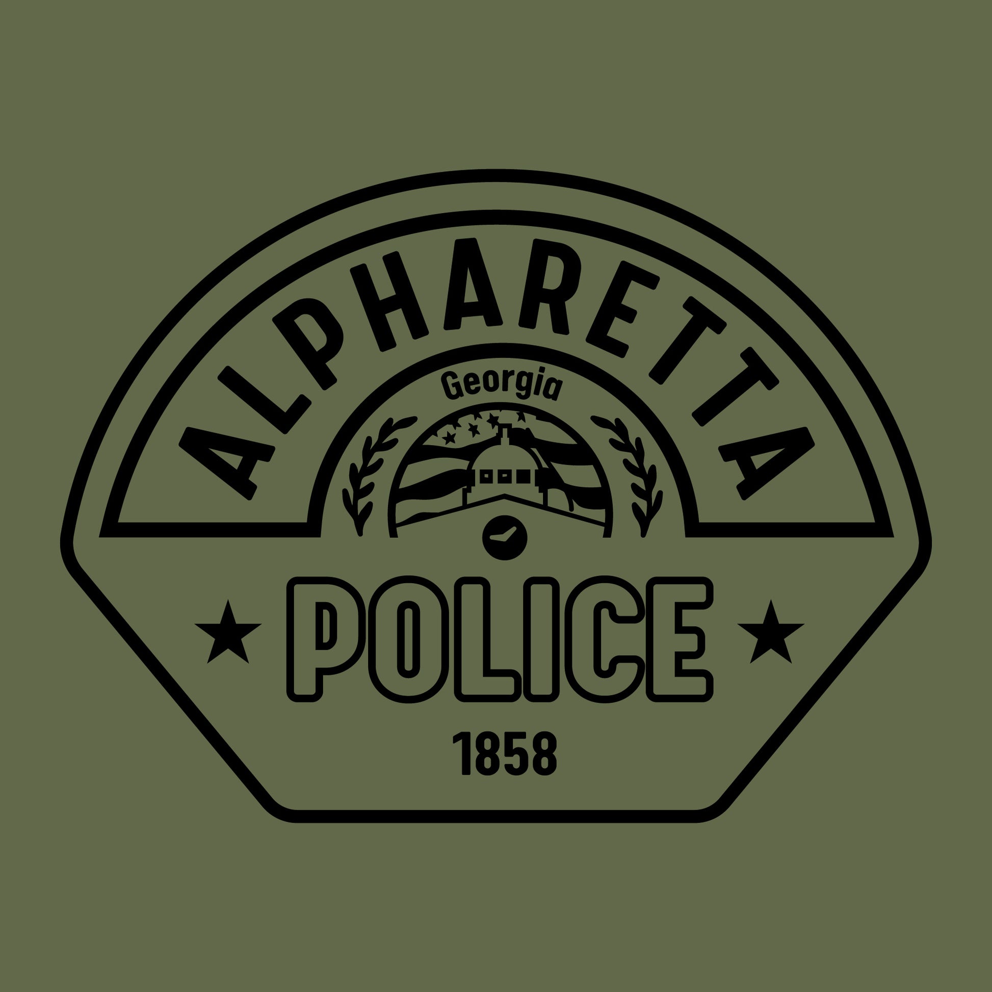 [ALPHARETTA PD] RECORDS Utility Shirt [ODGRN/BLK]-13 Fifty Apparel