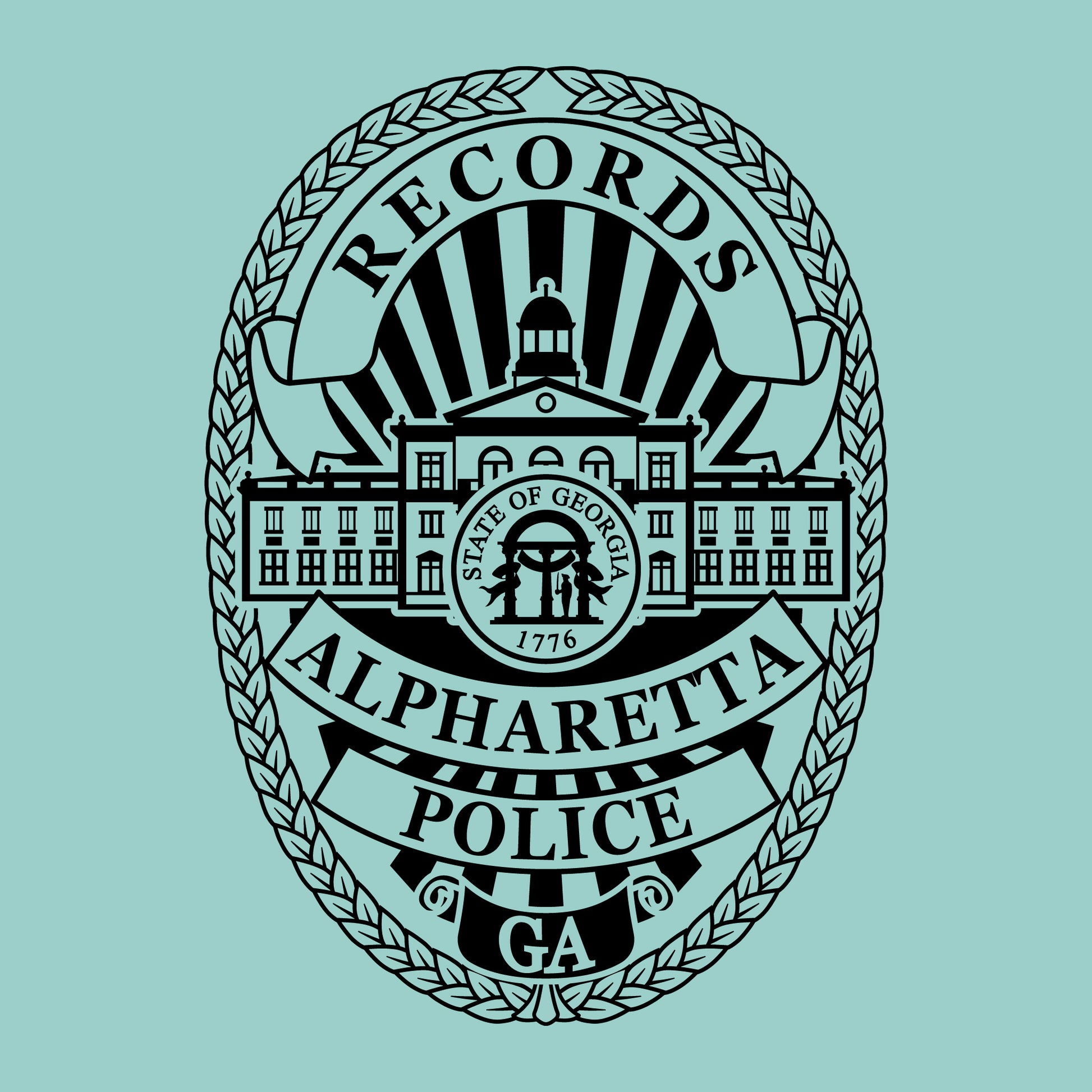 [ALPHARETTA PD] RECORDS Utility Shirt [SEAFR/BLK]-13 Fifty Apparel