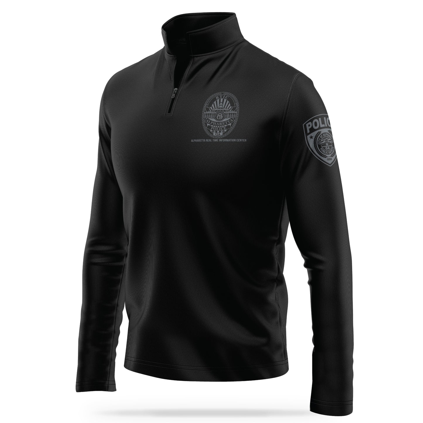[ALPHARETTA PD] RTIC Quarter Zip [BLK/GRY]-13 Fifty Apparel