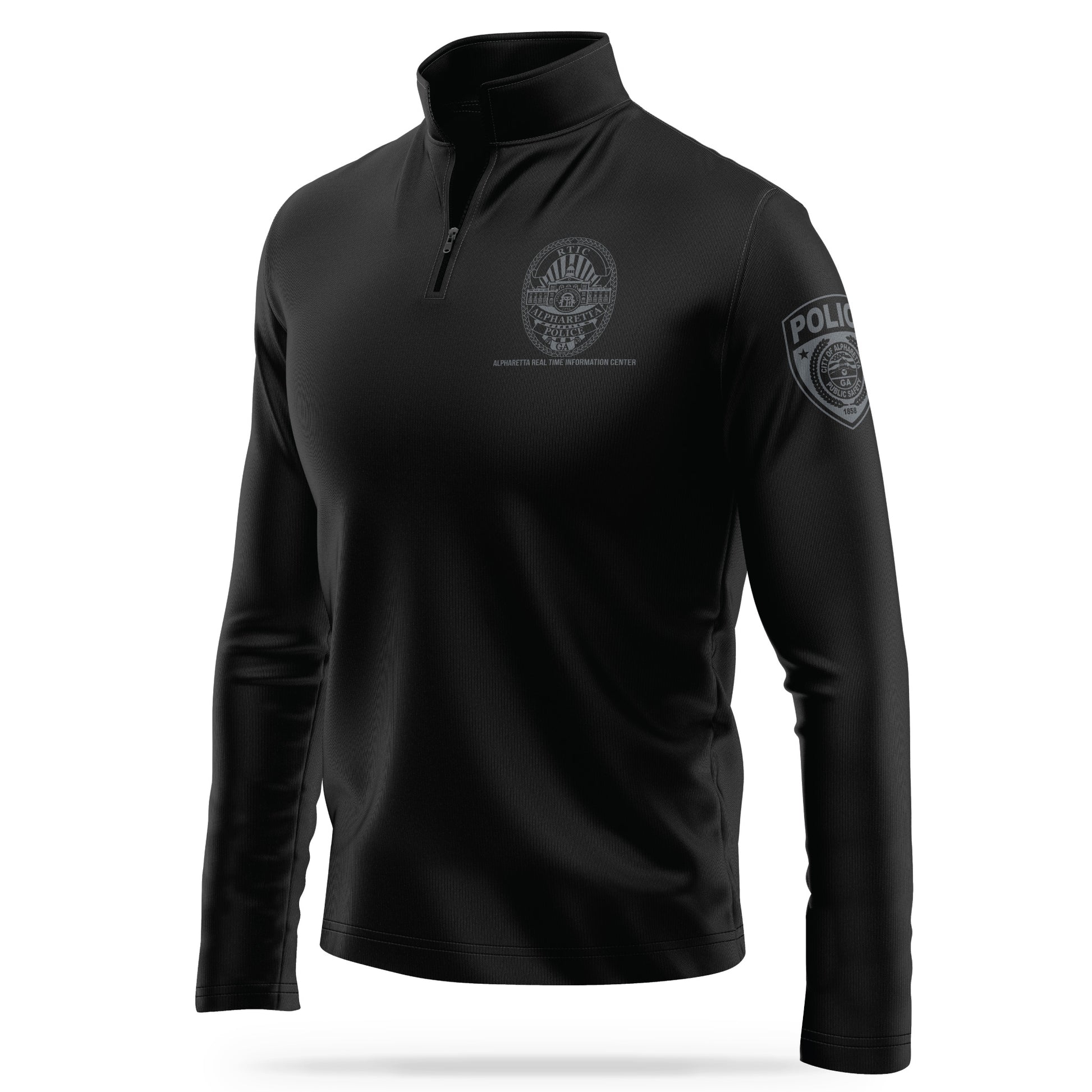 [ALPHARETTA PD] RTIC Quarter Zip [BLK/GRY]-13 Fifty Apparel