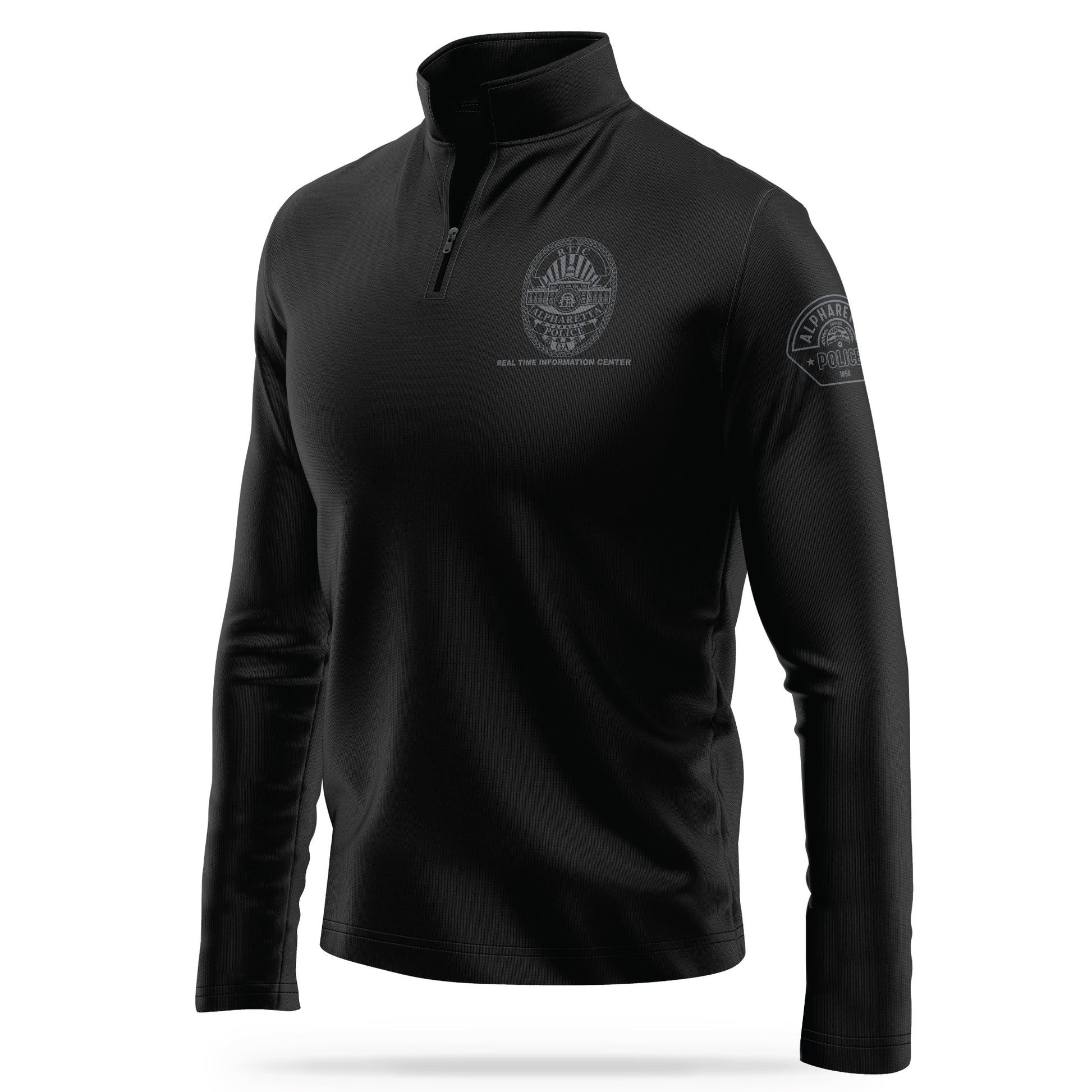 [ALPHARETTA PD] RTIC Quarter Zip [BLK/GRY]-13 Fifty Apparel