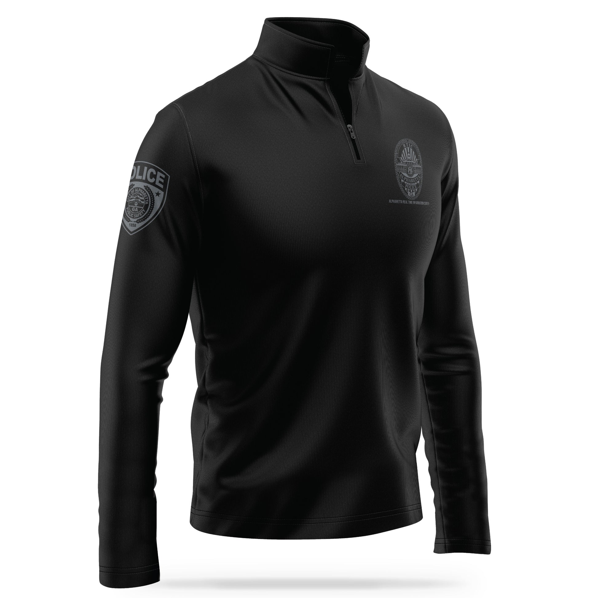 [ALPHARETTA PD] RTIC Quarter Zip [BLK/GRY]-13 Fifty Apparel