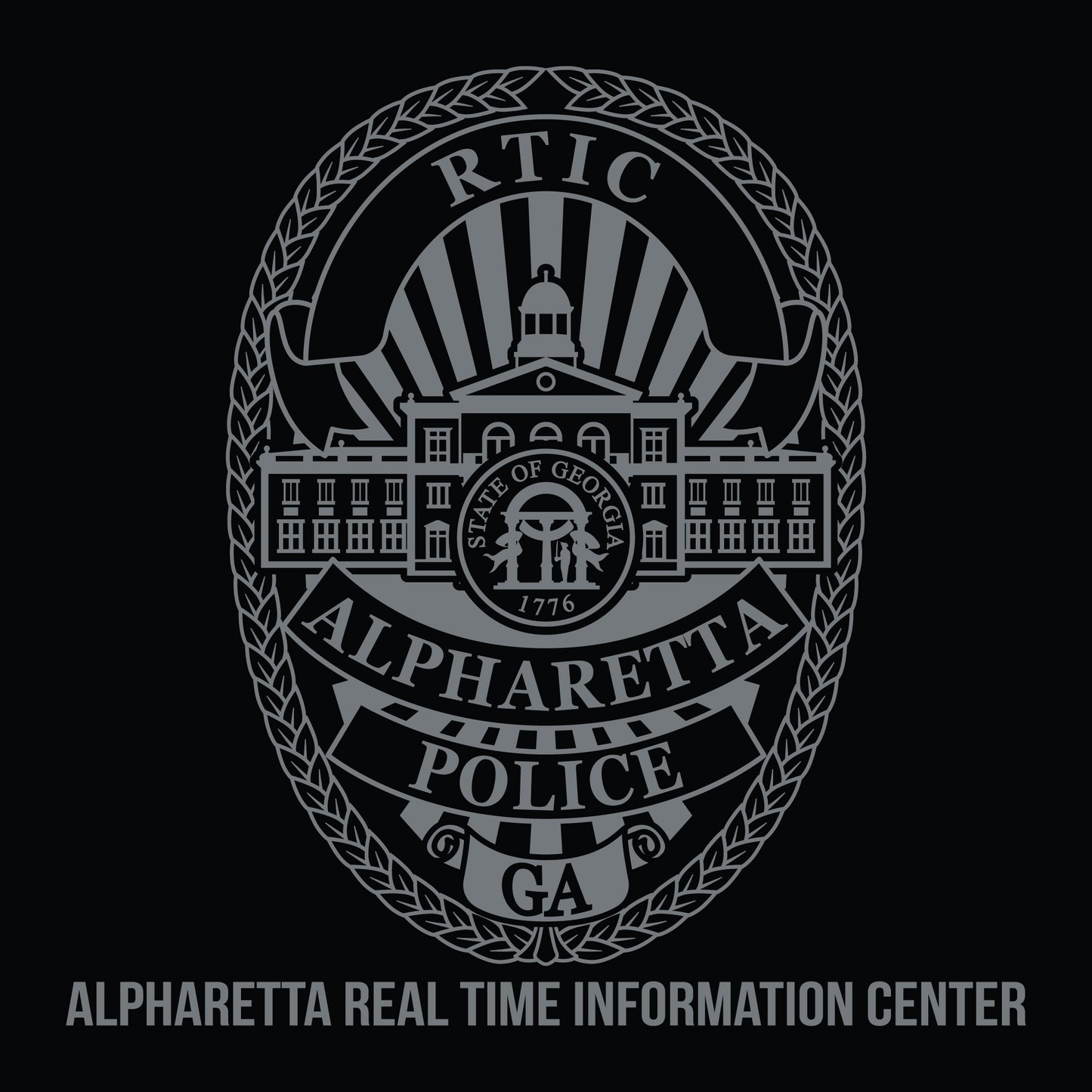 [ALPHARETTA PD] RTIC Quarter Zip [BLK/GRY]-13 Fifty Apparel