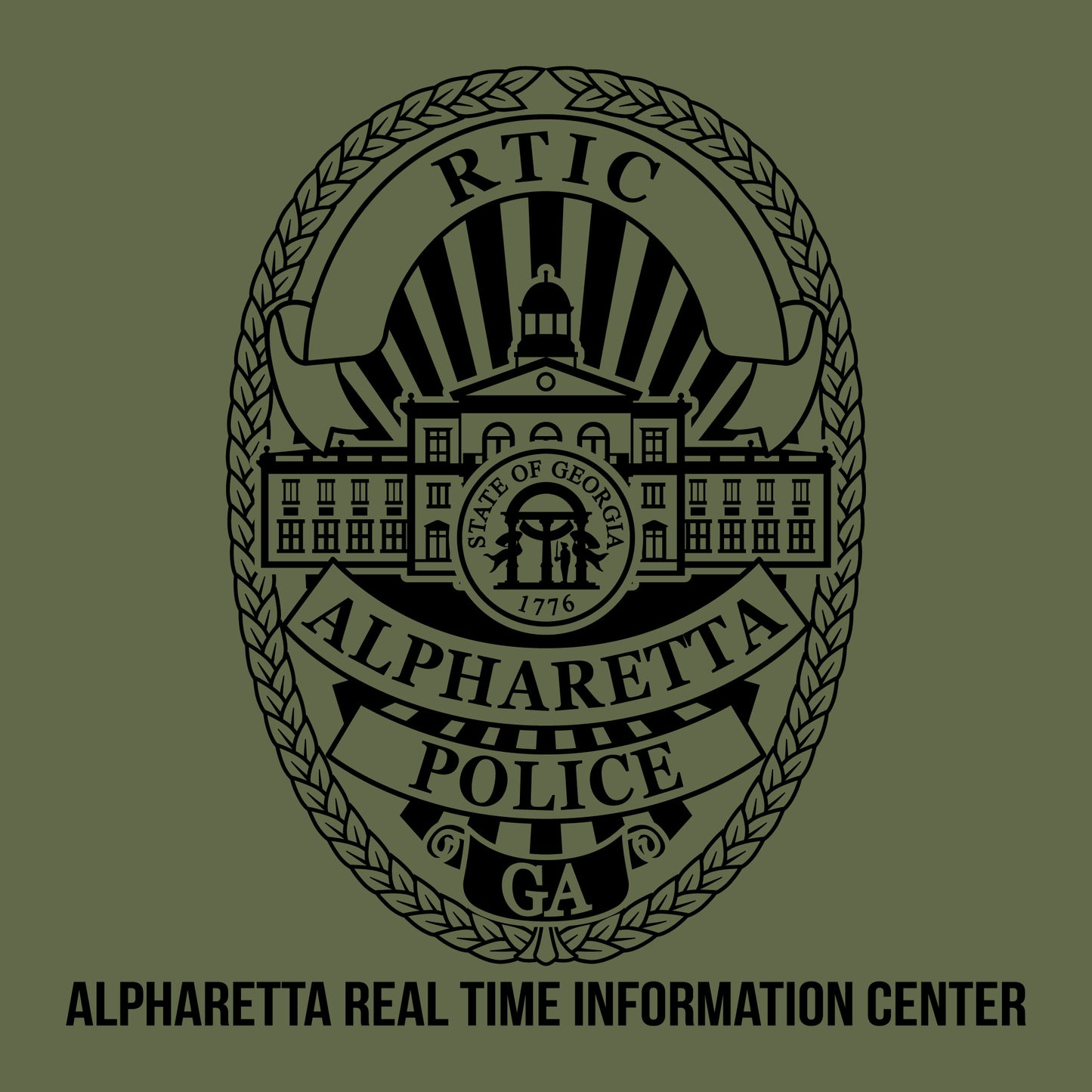 [ALPHARETTA PD] RTIC Utility Shirt [ODGRN/BLK]-13 Fifty Apparel