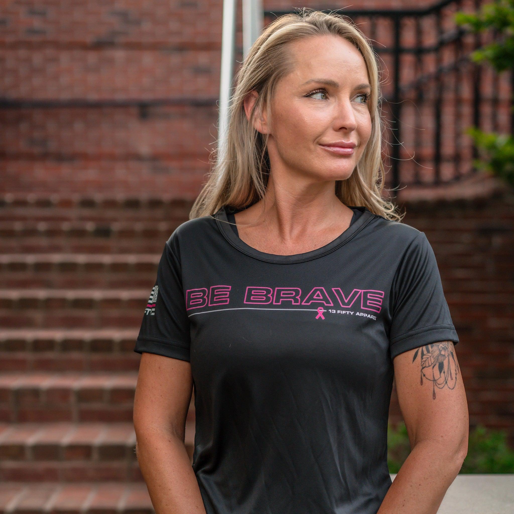 BE BRAVE 24] Cotton Blend Shirt [BLK/PNK] | 13 Fifty Apparel