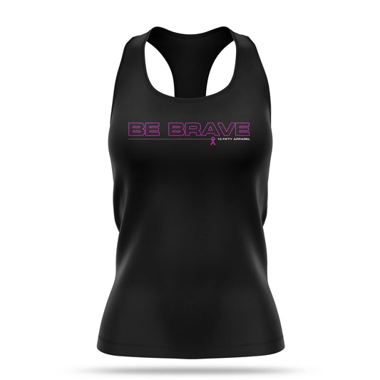 [BE BRAVE 24] Women's Racerback Tank [BLK/PNK]-13 Fifty Apparel