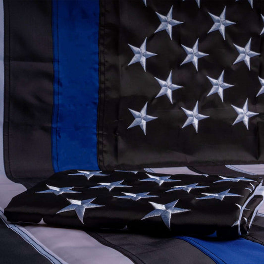 [BLUE LINE] Embroidered Flag [BLK/BLU] 13 Fifty Apparel 