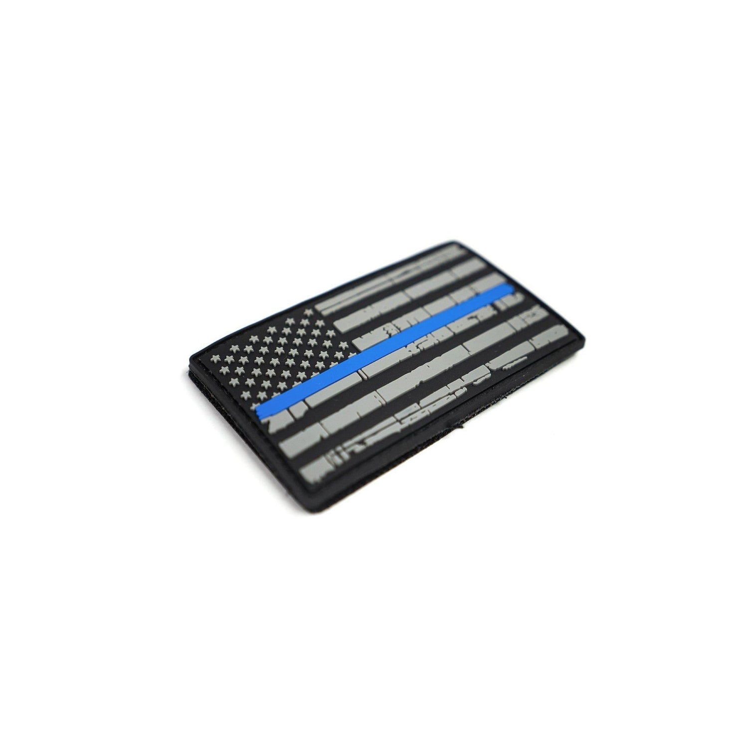 [BLUE LINE FLAG] 3x2 Inch PVC Patch [GRY/BLU]-13 Fifty Apparel