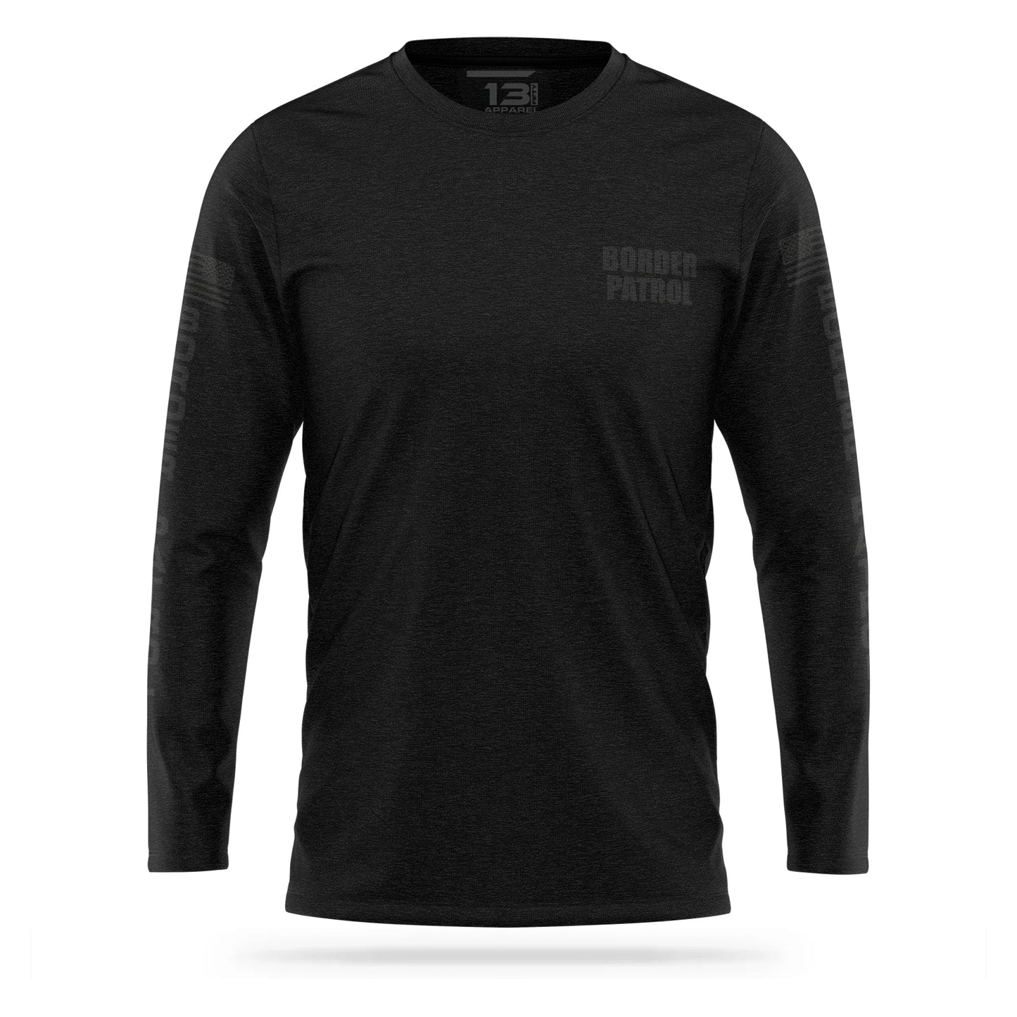 [BORDER PATROL] Cotton Blend Long Sleeve [BLK/BLK]-13 Fifty Apparel