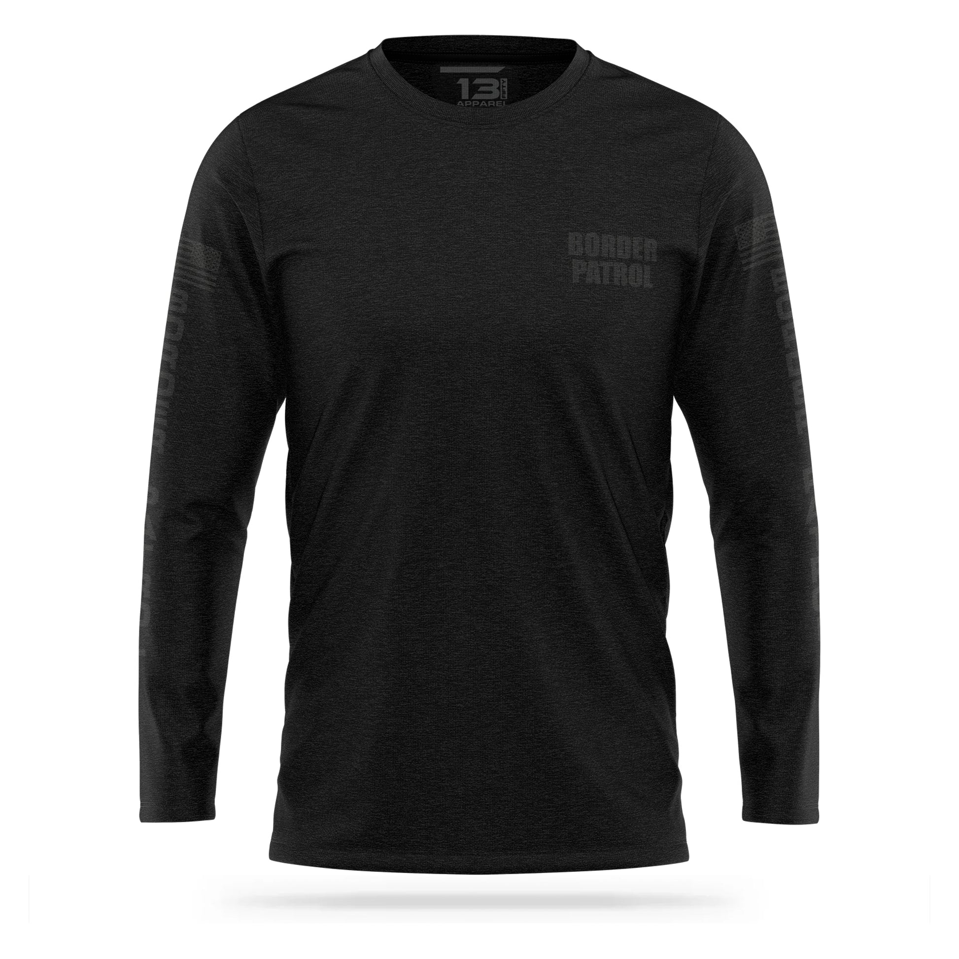 [BORDER PATROL] Cotton Blend Long Sleeve [BLK/BLK]-13 Fifty Apparel