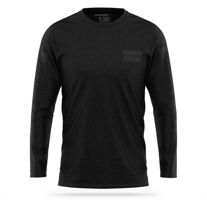 [BORDER PATROL] Cotton Blend Long Sleeve [BLK/BLK]-13 Fifty Apparel