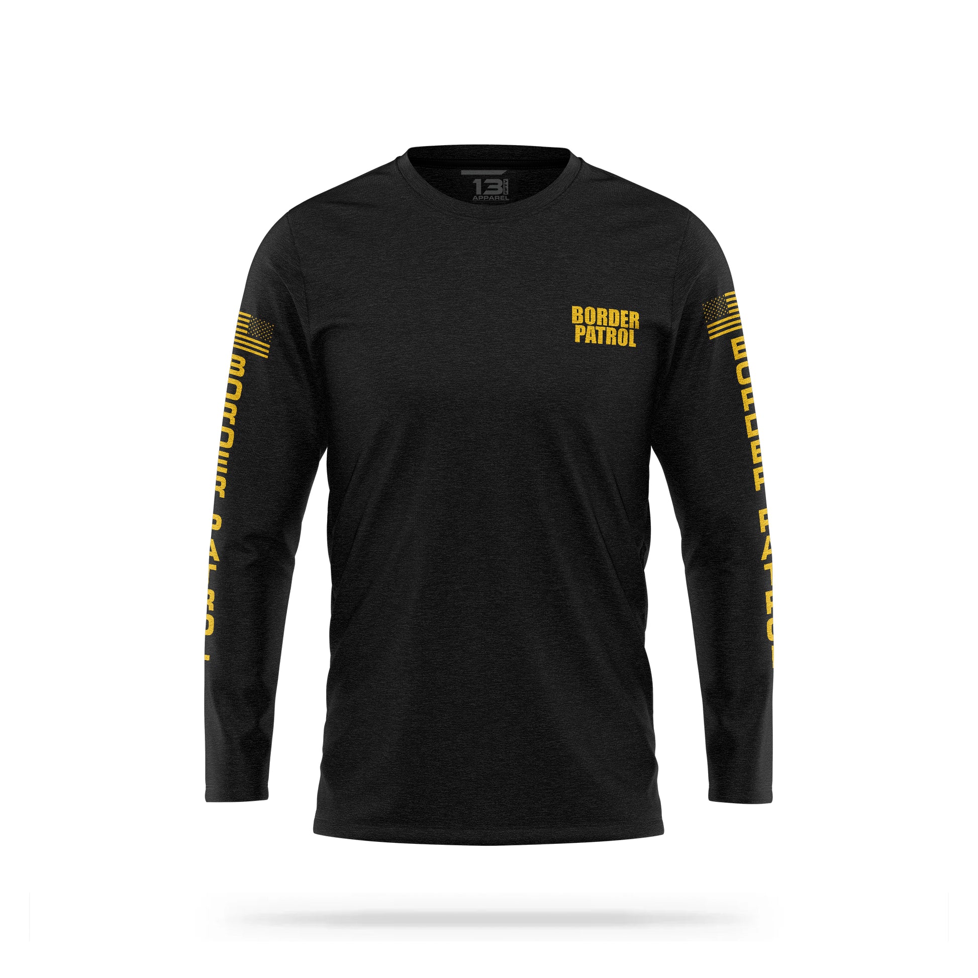 [BORDER PATROL] Cotton Blend Long Sleeve [BLK/GLD]-13 Fifty Apparel