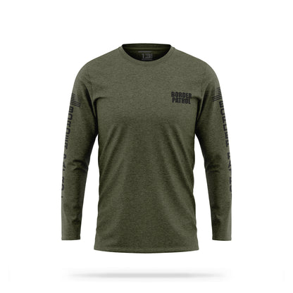 [BORDER PATROL] Cotton Blend Long Sleeve [GRN/BLK]-13 Fifty Apparel