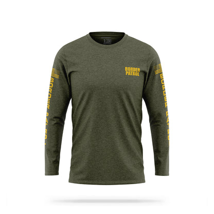 [BORDER PATROL] Cotton Blend Long Sleeve [GRN/GLD]-13 Fifty Apparel