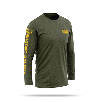 [BORDER PATROL] Cotton Blend Long Sleeve [GRN/GLD]-13 Fifty Apparel