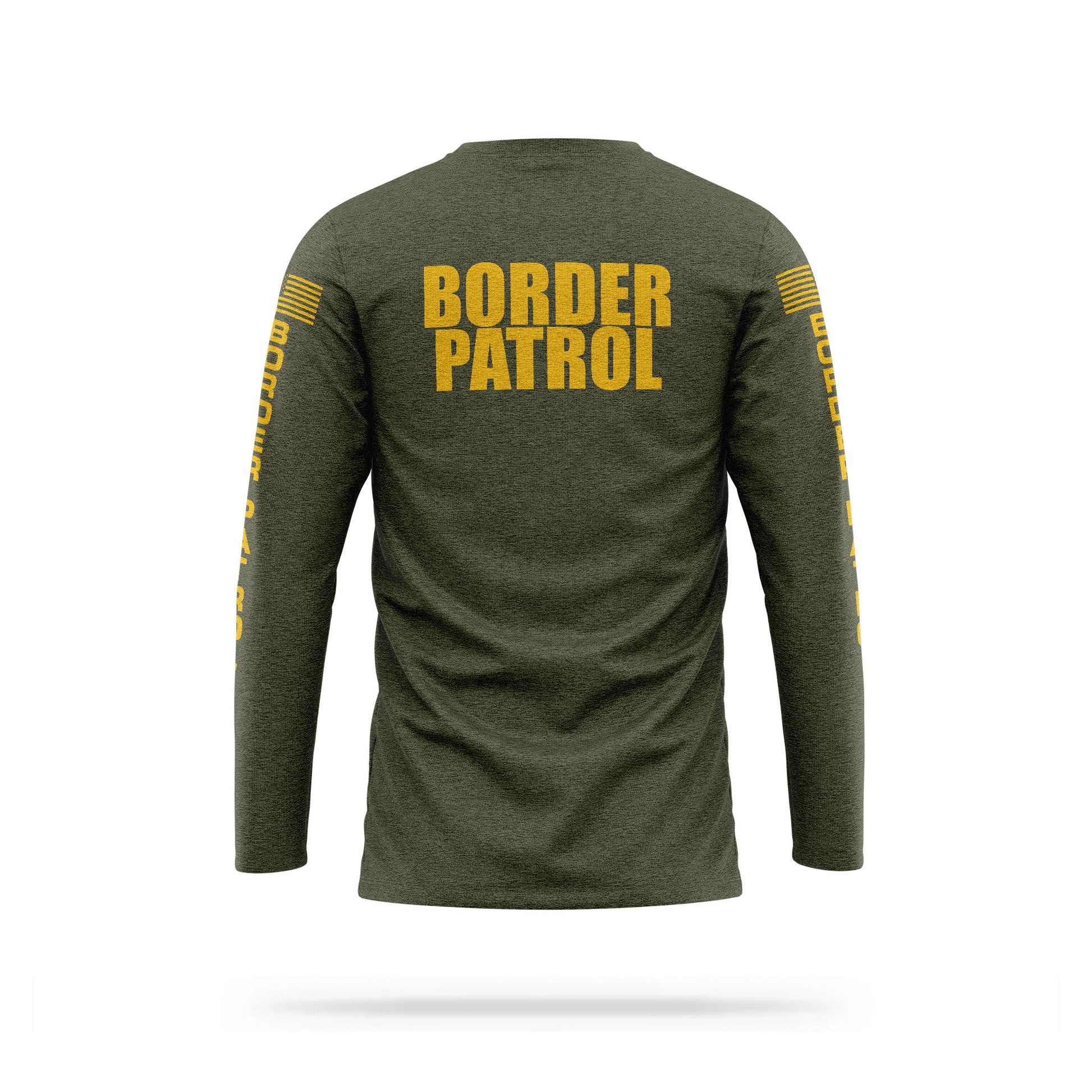 [BORDER PATROL] Cotton Blend Long Sleeve [GRN/GLD]-13 Fifty Apparel