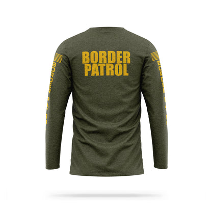 [BORDER PATROL] Cotton Blend Long Sleeve [GRN/GLD]-13 Fifty Apparel