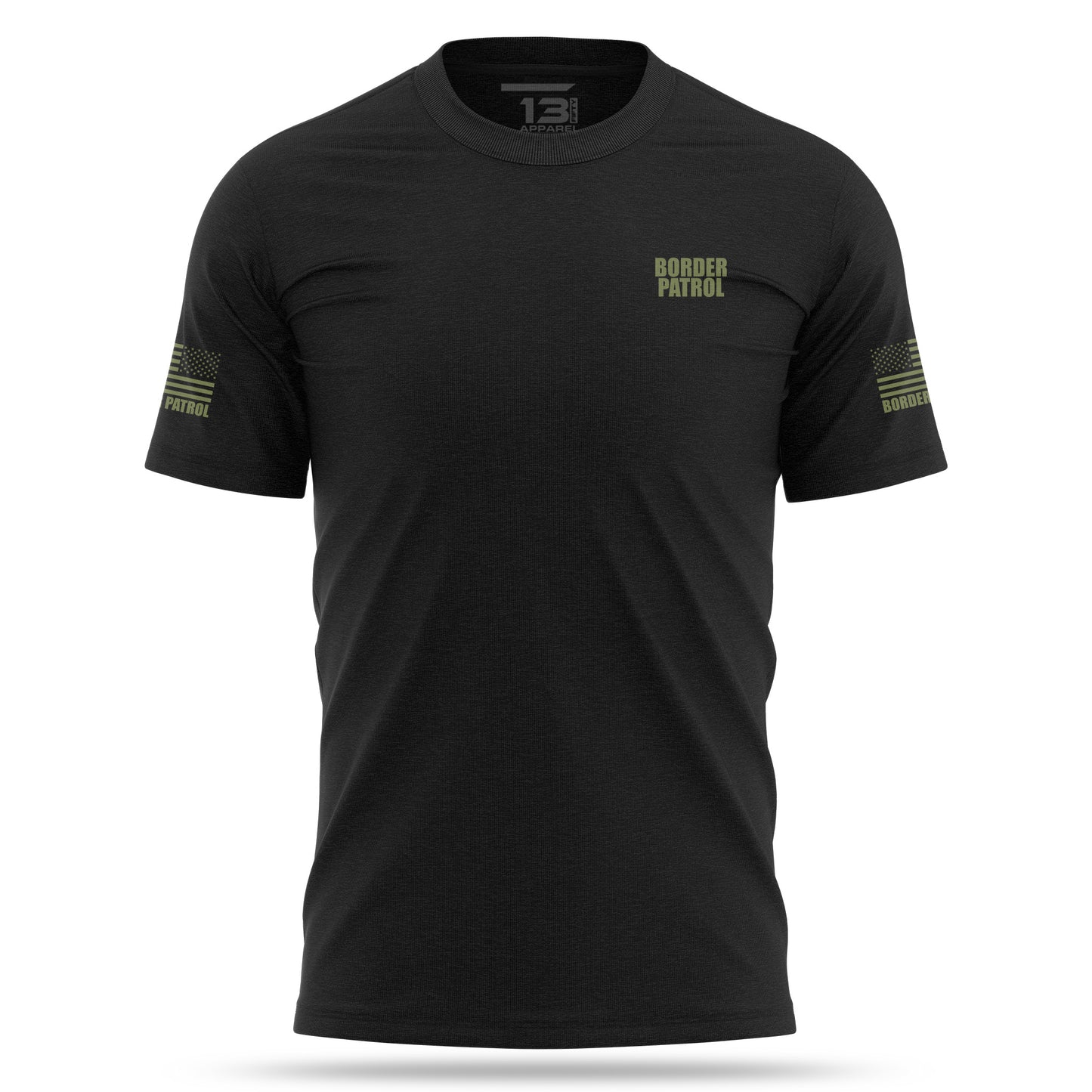 [BORDER PATROL] Cotton Blend Shirt [BLK/GRN]-13 Fifty Apparel