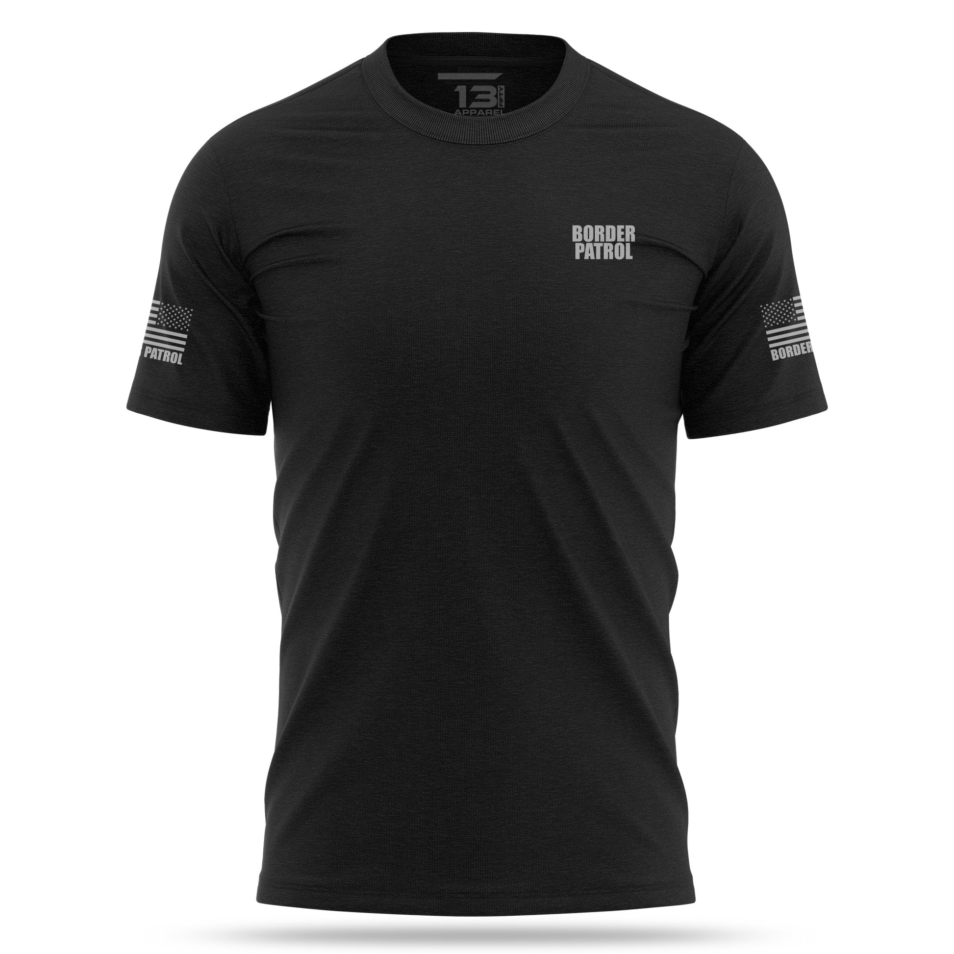 [BORDER PATROL] Cotton Blend Shirt [BLK/GRY]-13 Fifty Apparel