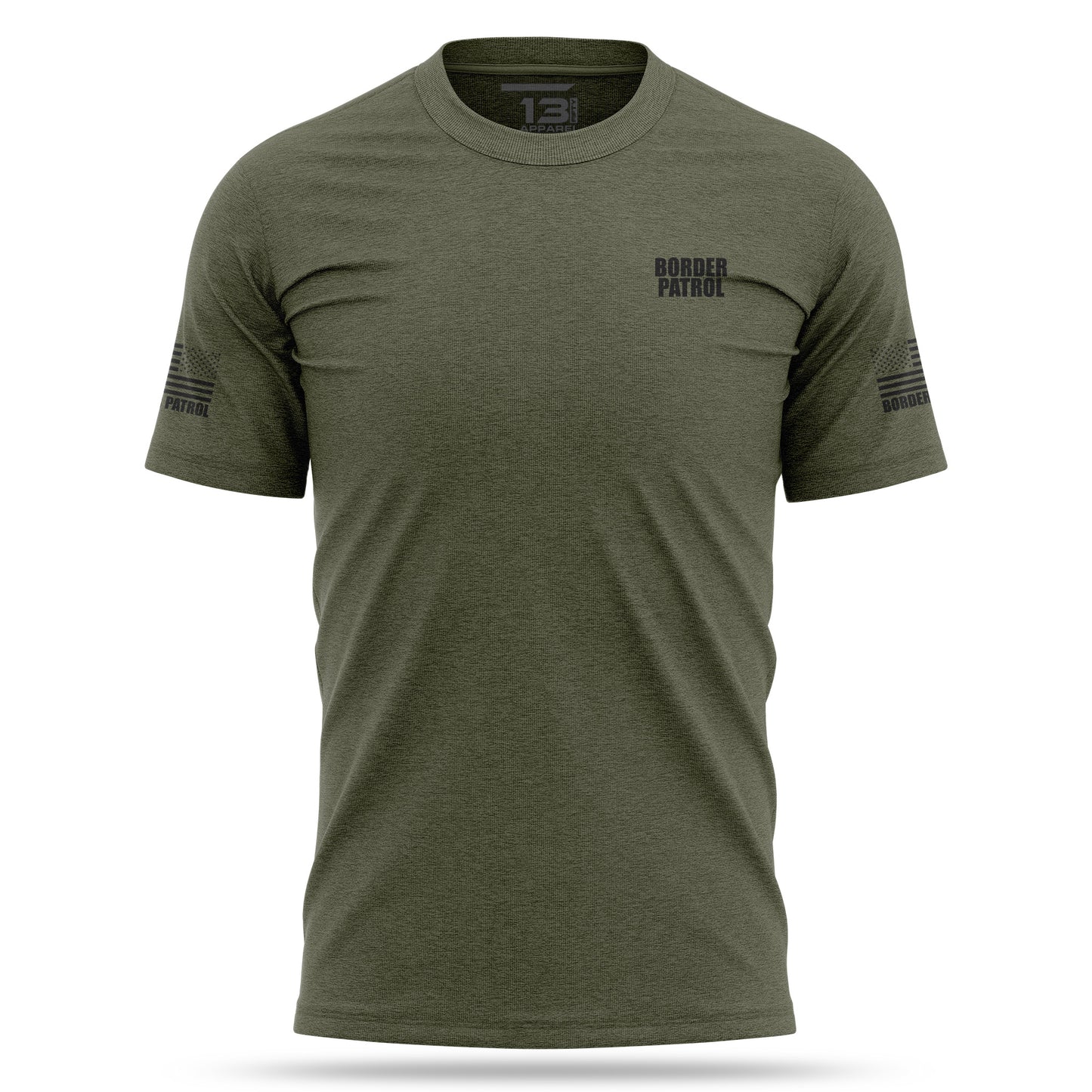 [BORDER PATROL] Cotton Blend Shirt [GRN/BLK]-13 Fifty Apparel