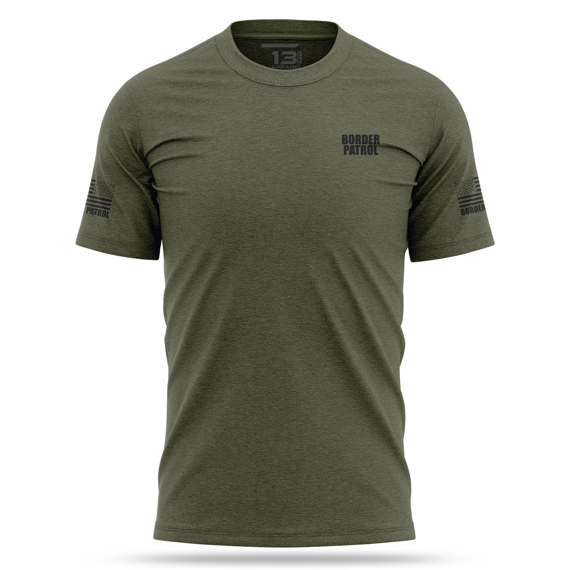 [BORDER PATROL] Cotton Blend Shirt [GRN/BLK]-13 Fifty Apparel