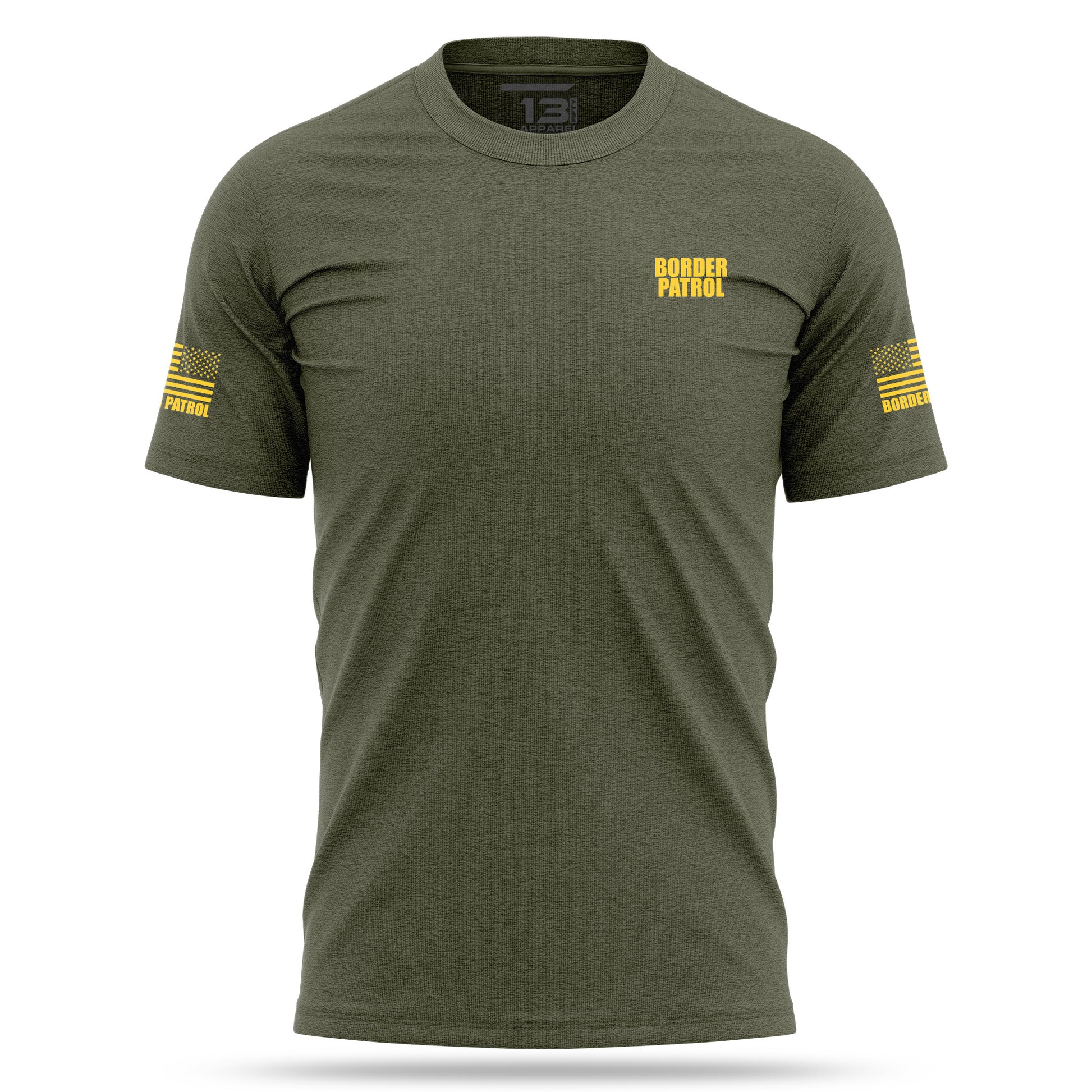 [BORDER PATROL] Cotton Blend Shirt [GRN/GLD]-13 Fifty Apparel