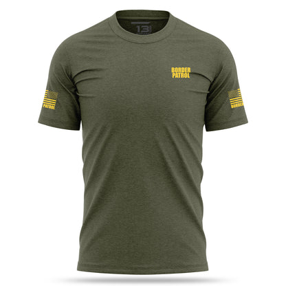 [BORDER PATROL] Cotton Blend Shirt [GRN/GLD]-13 Fifty Apparel