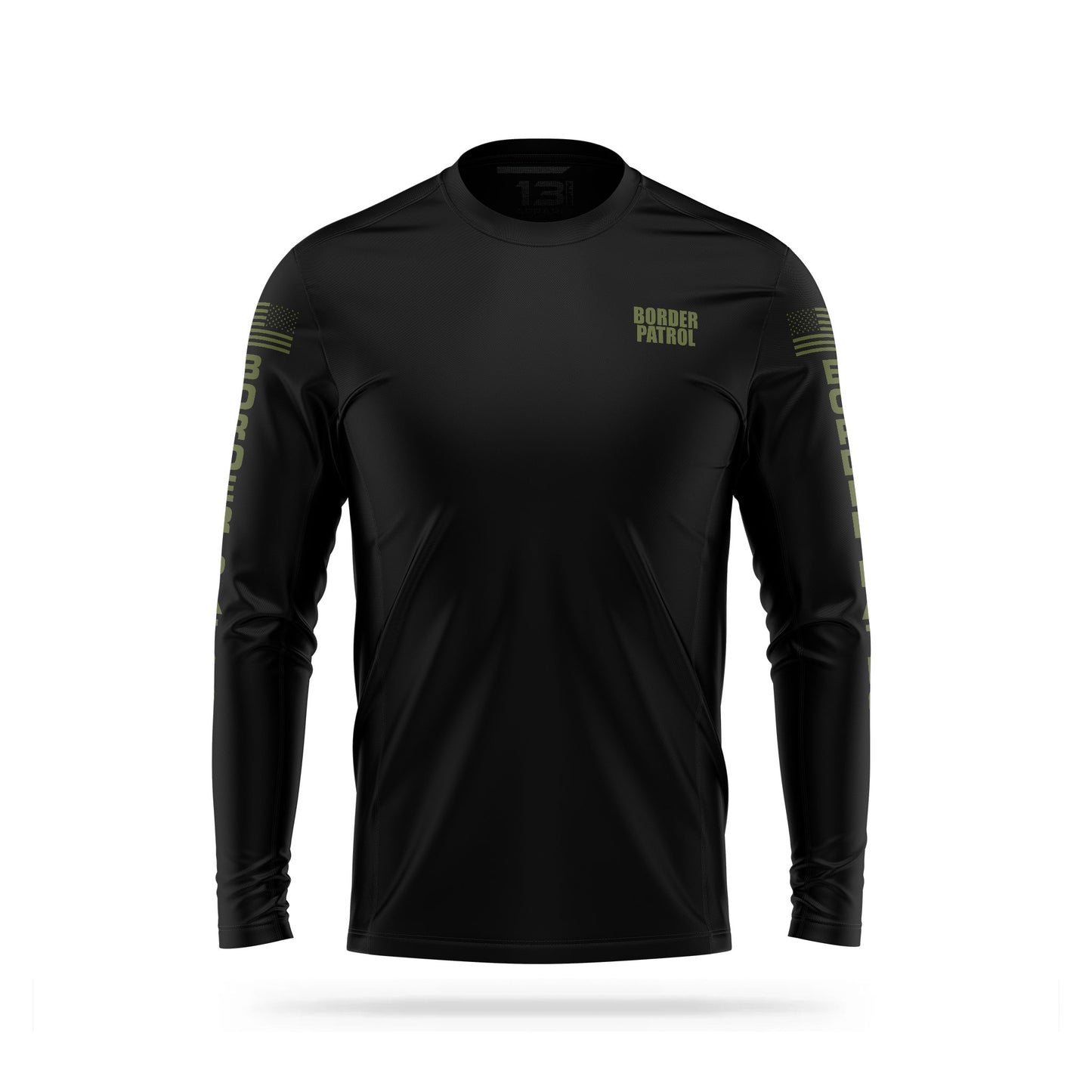 [BORDER PATROL] Men's Utility Long Sleeve [BLK/GRN]-13 Fifty Apparel