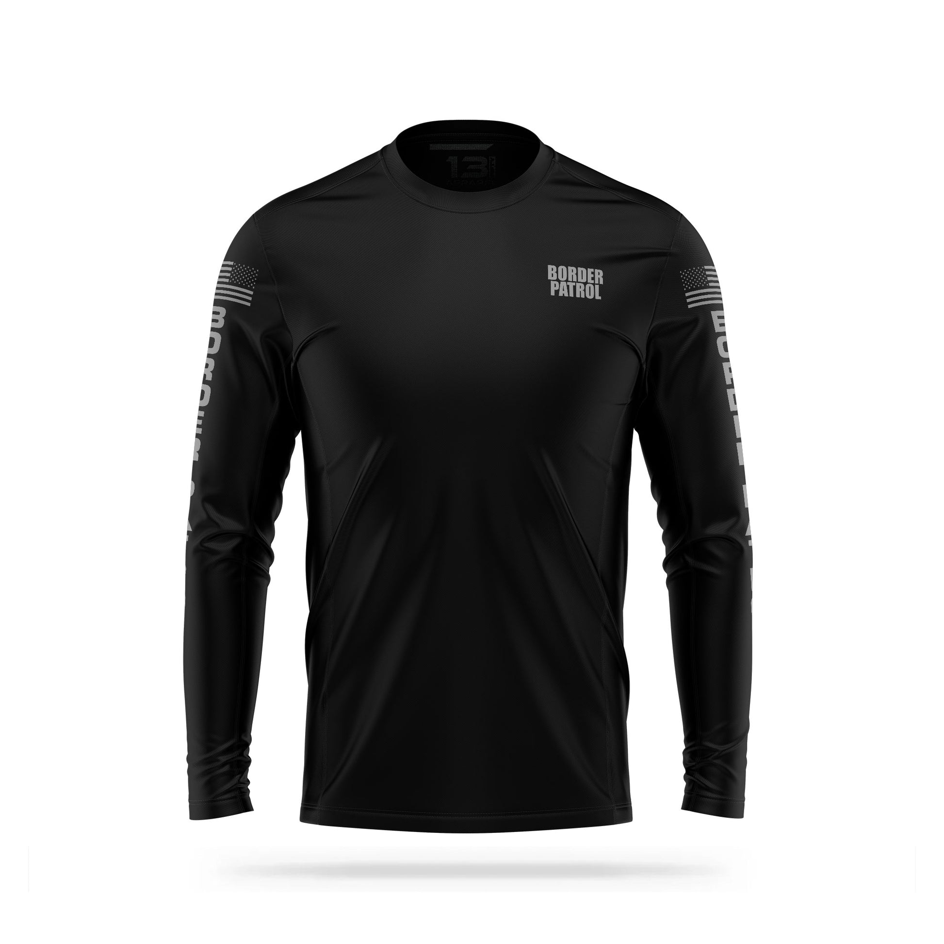 [BORDER PATROL] Men's Utility Long Sleeve [BLK/GRY] 13 Fifty Apparel 