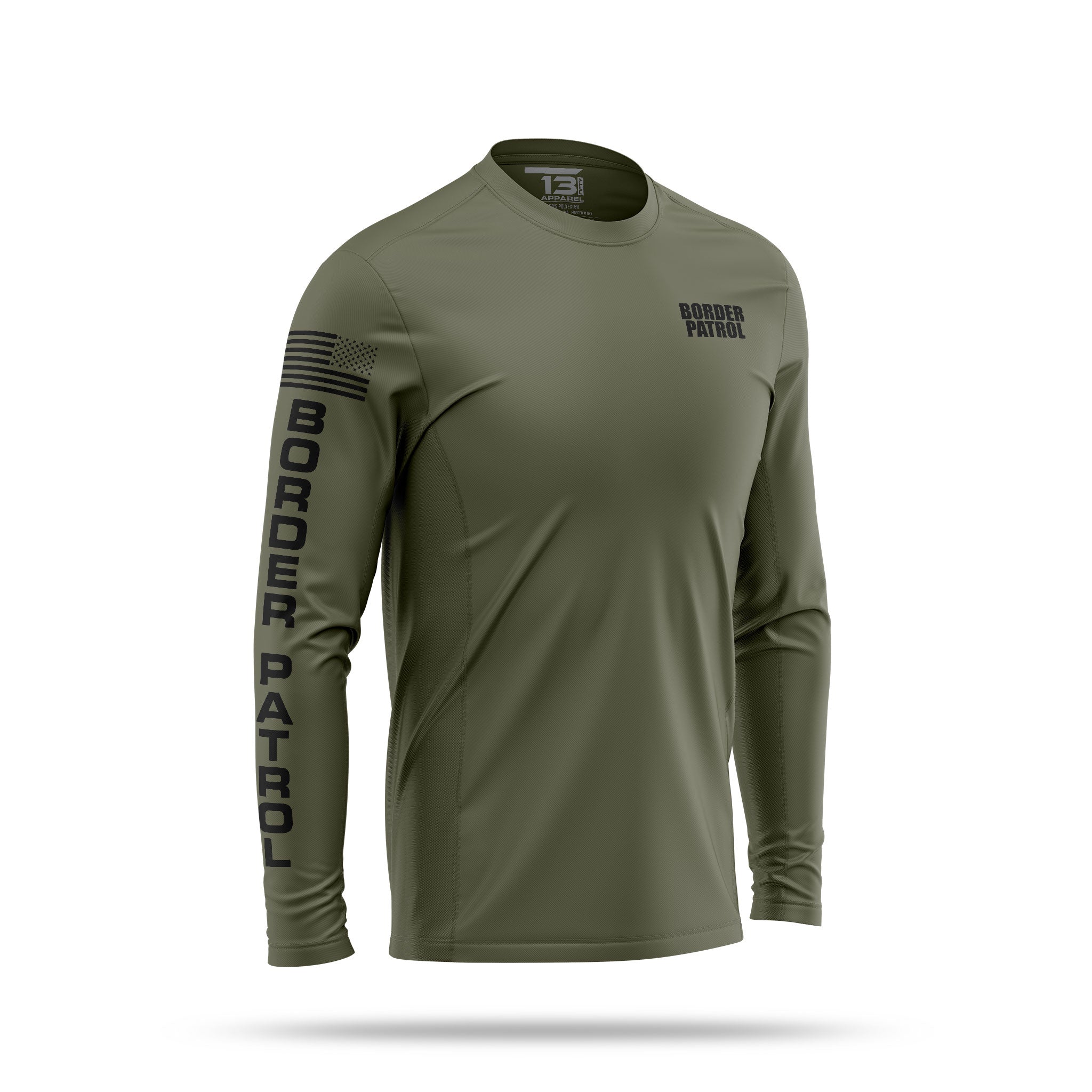 [BORDER PATROL] Men's Utility Long Sleeve [GRN/BLK]-13 Fifty Apparel