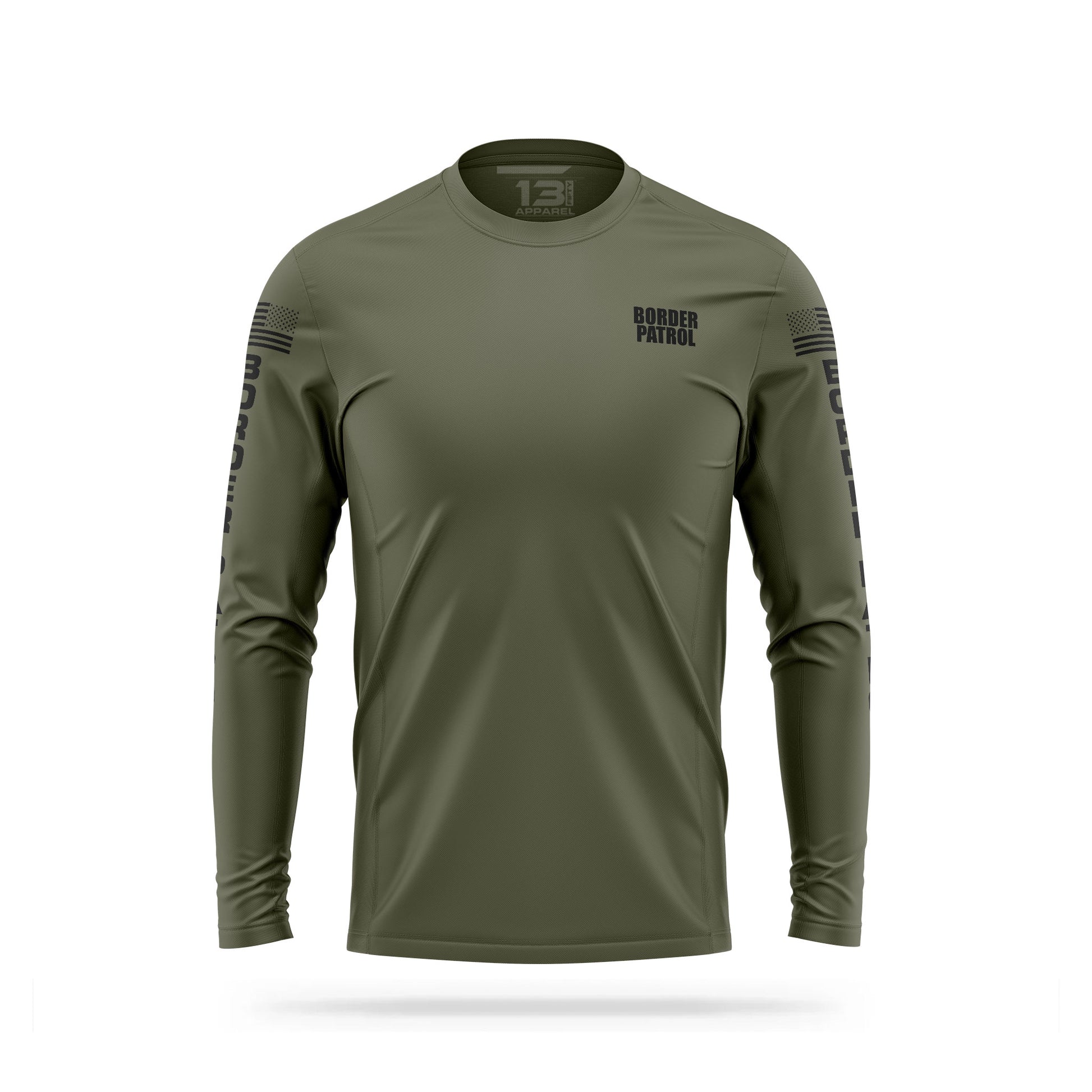 [BORDER PATROL] Men's Utility Long Sleeve [GRN/BLK]-13 Fifty Apparel