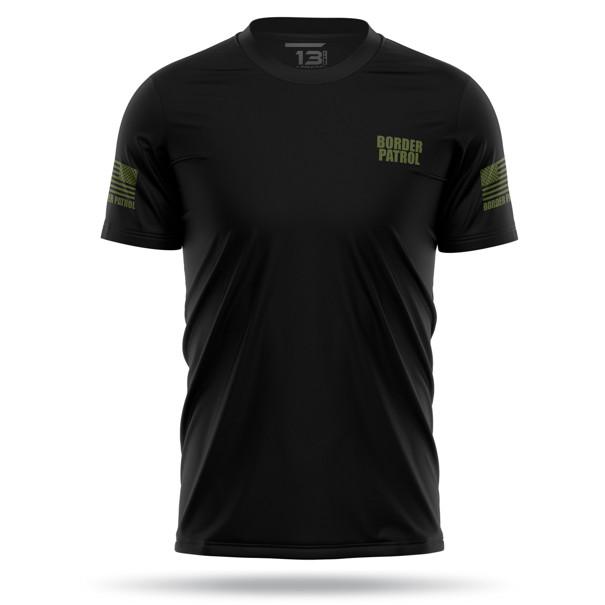 [BORDER PATROL] Men's Utility Shirt [BLK/GRN]-13 Fifty Apparel