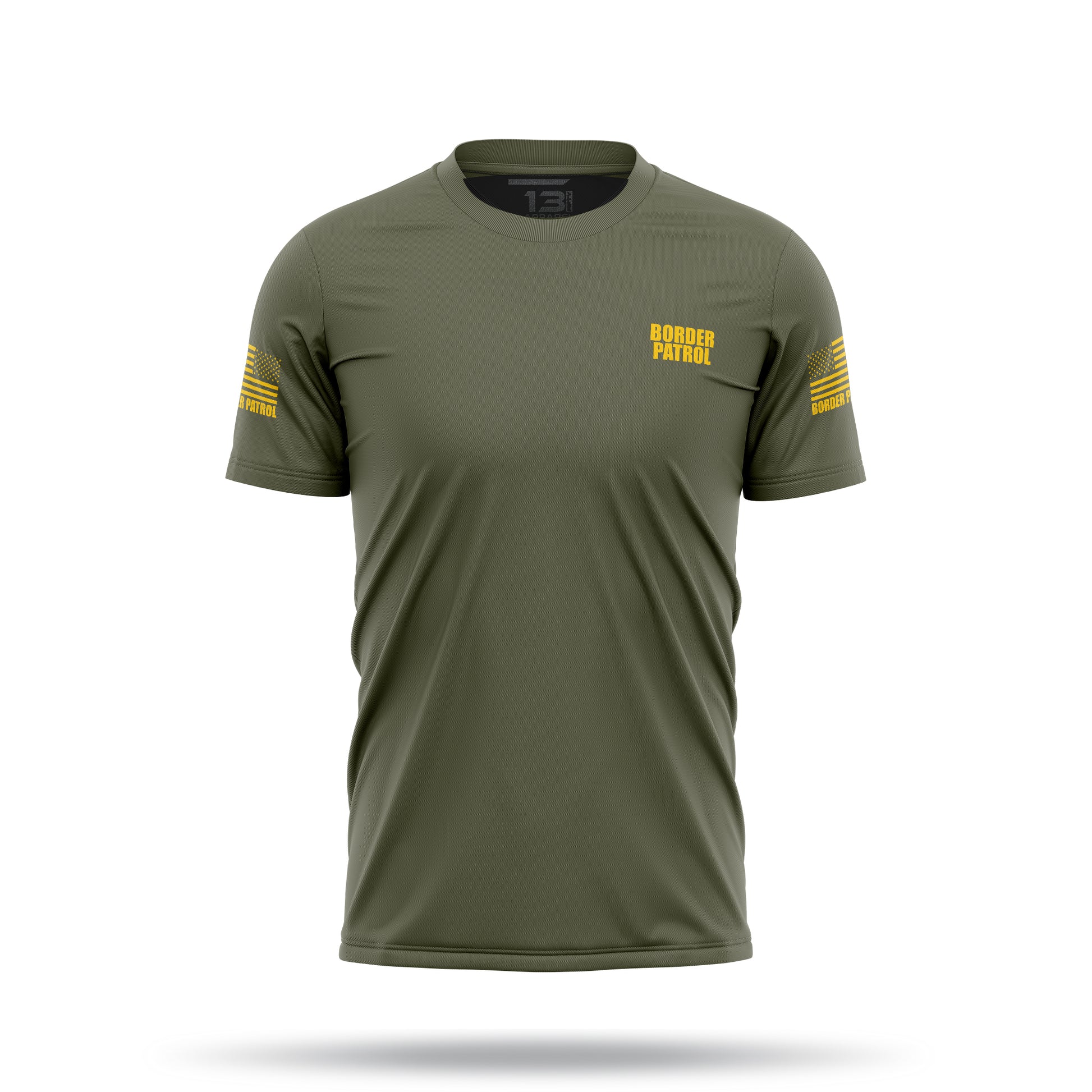 [BORDER PATROL] Men's Utility Shirt [GRN/GLD]-13 Fifty Apparel