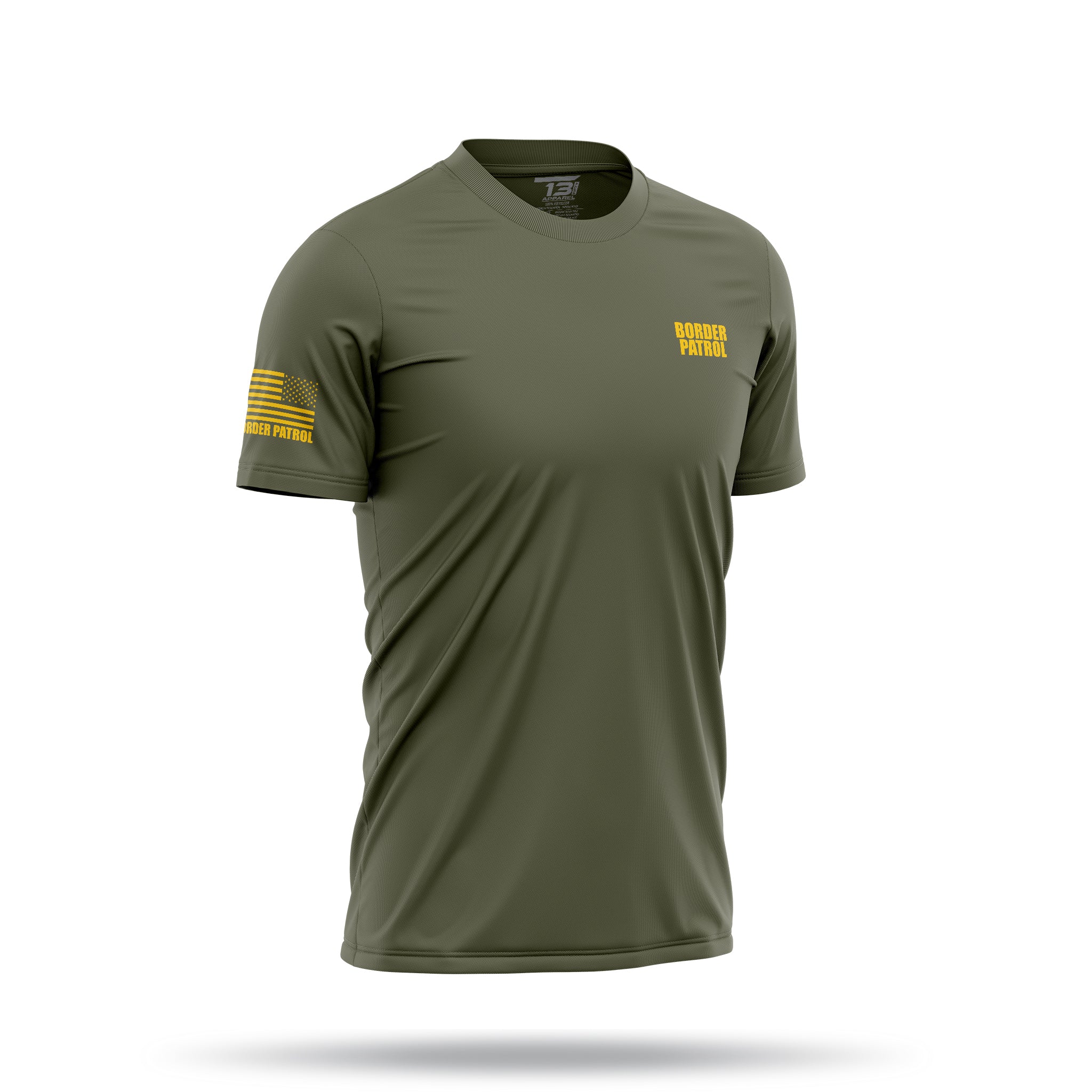 [BORDER PATROL] Men's Utility Shirt [GRN/GLD]-13 Fifty Apparel