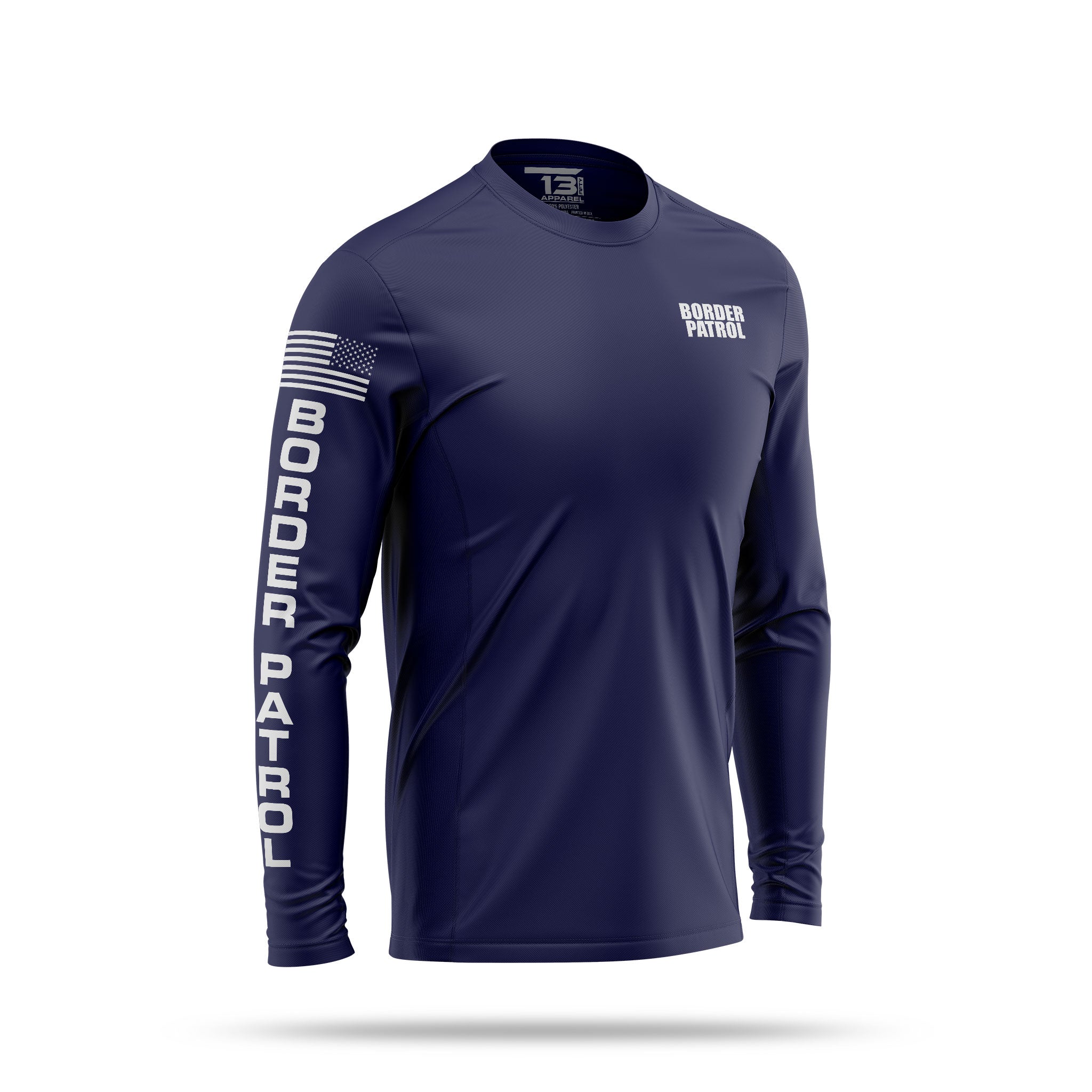 [BORDER PATROL] Reflective Men's Utility Long Sleeve [NVY/REF]-13 Fifty Apparel