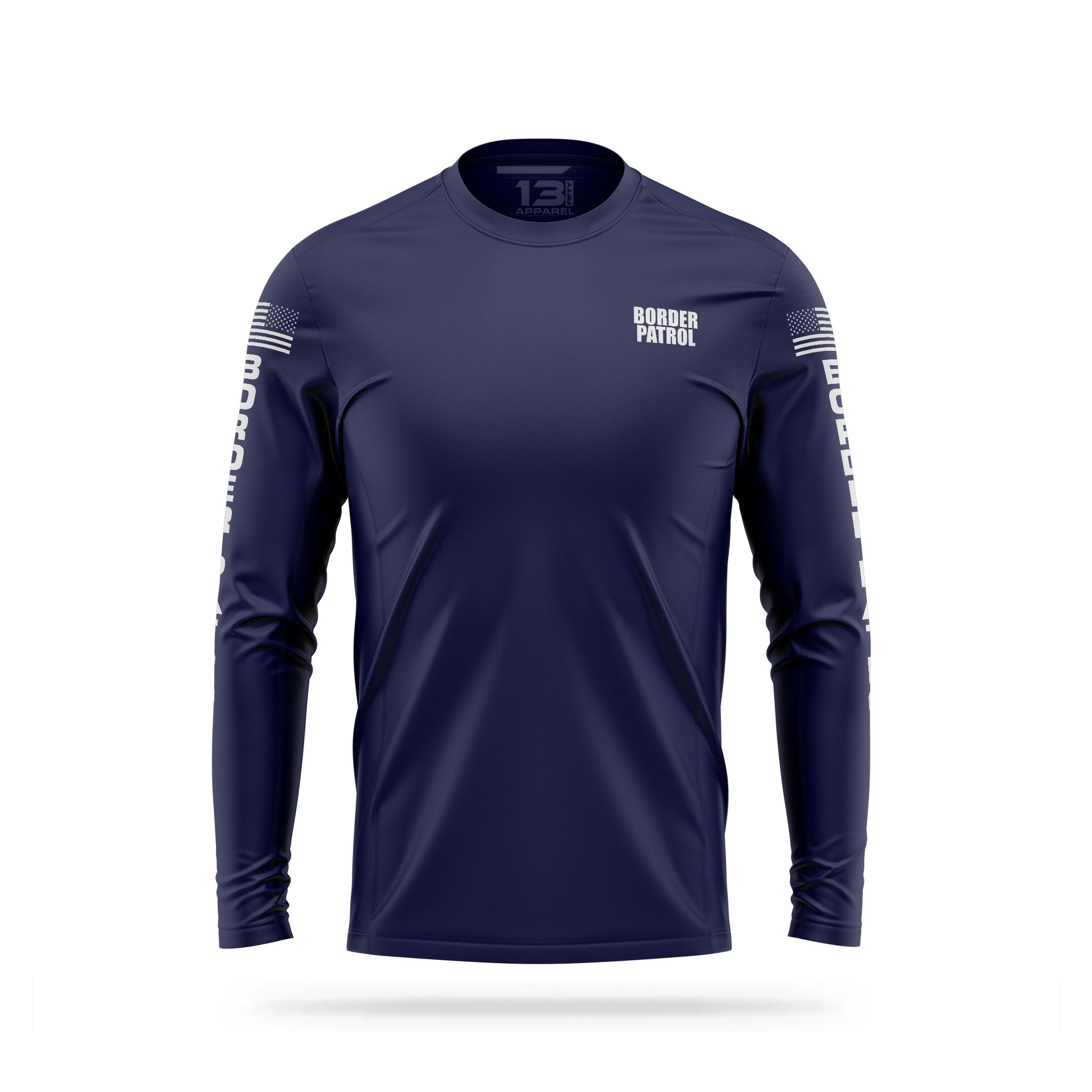 [BORDER PATROL] Reflective Men's Utility Long Sleeve [NVY/REF]-13 Fifty Apparel