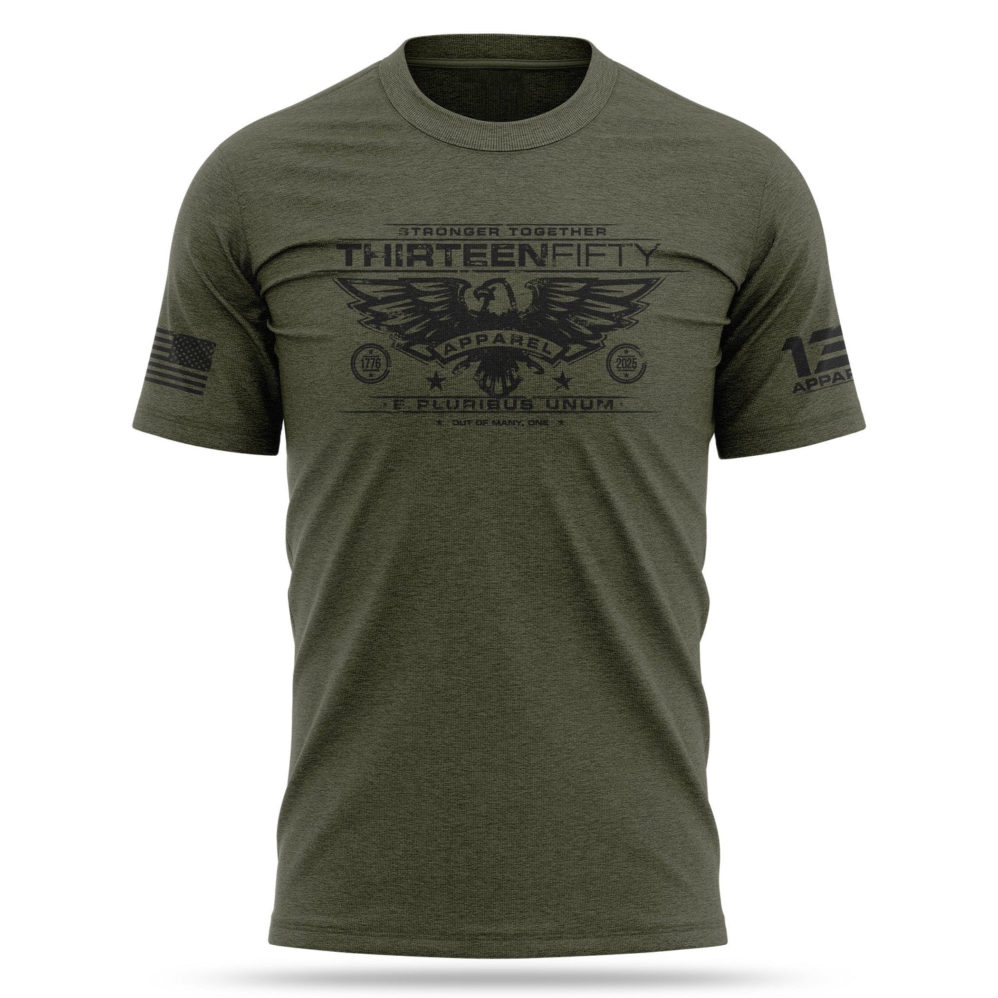 [CHARLIE] Men's Military Green Crew Tee-13 Fifty Apparel