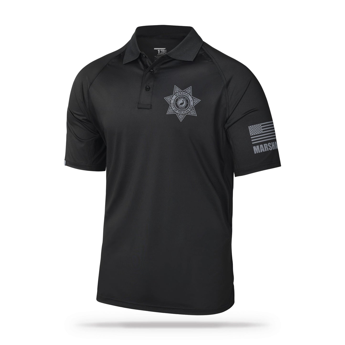 [CITY OF PELICAN BAY] Performance Polo [BLK/GRY]-13 Fifty Apparel