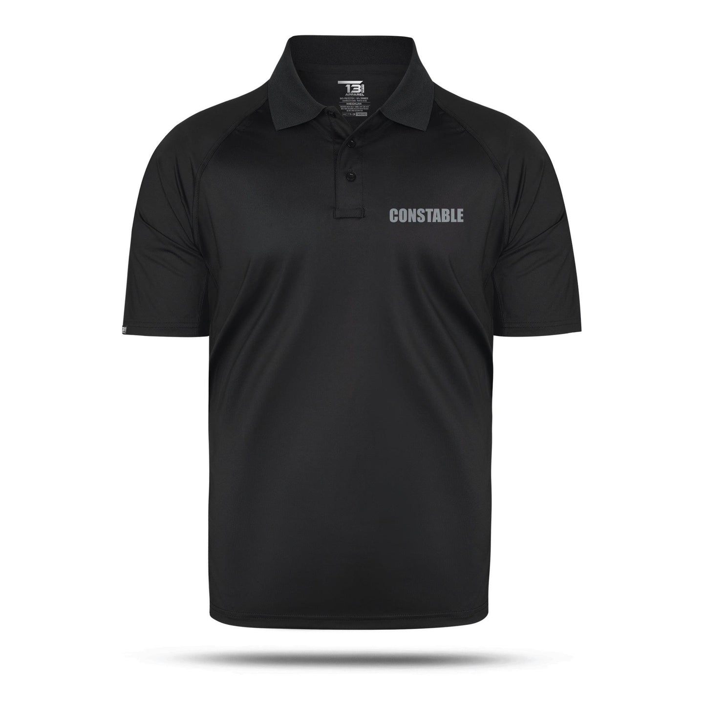 [CONSTABLE] Men's Performance Polo [BLK/GRY]-13 Fifty Apparel