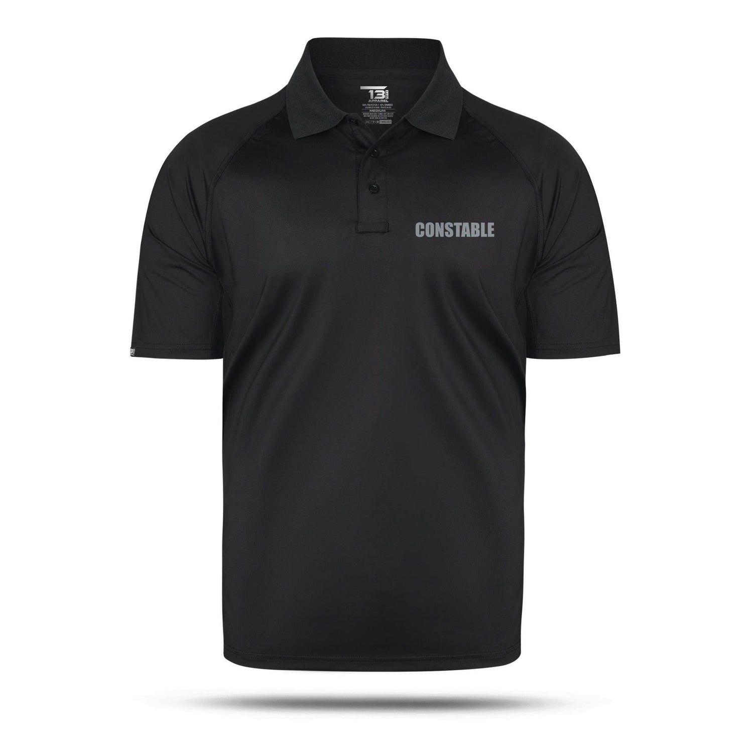 [CONSTABLE] Men's Performance Polo [BLK/GRY]-13 Fifty Apparel