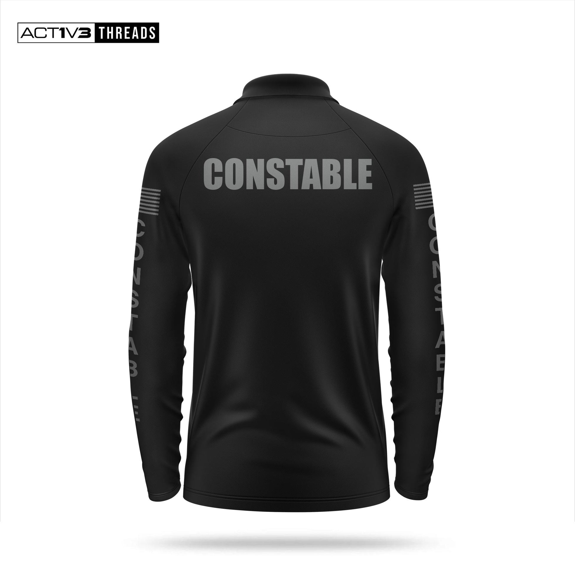 [CONSTABLE] Men's Performance Polo Long Sleeve [BLK/GRY]-13 Fifty Apparel
