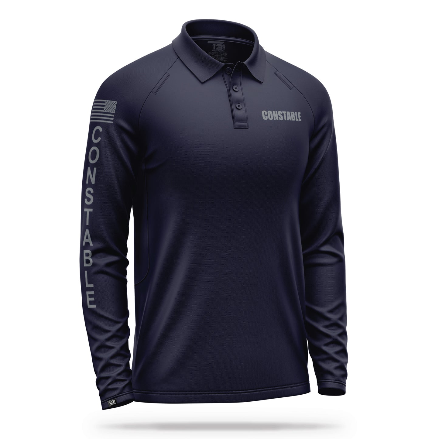 [CONSTABLE] Men's Performance Polo Long Sleeve [NVY/GRY] 13 Fifty Apparel 