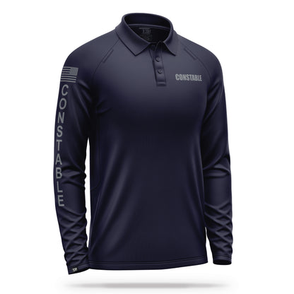 [CONSTABLE] Men's Performance Polo Long Sleeve [NVY/GRY] 13 Fifty Apparel 