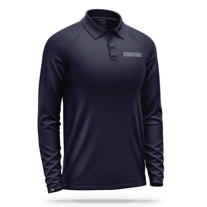 [CONSTABLE] Men's Performance Polo Long Sleeve [NVY/GRY]-13 Fifty Apparel